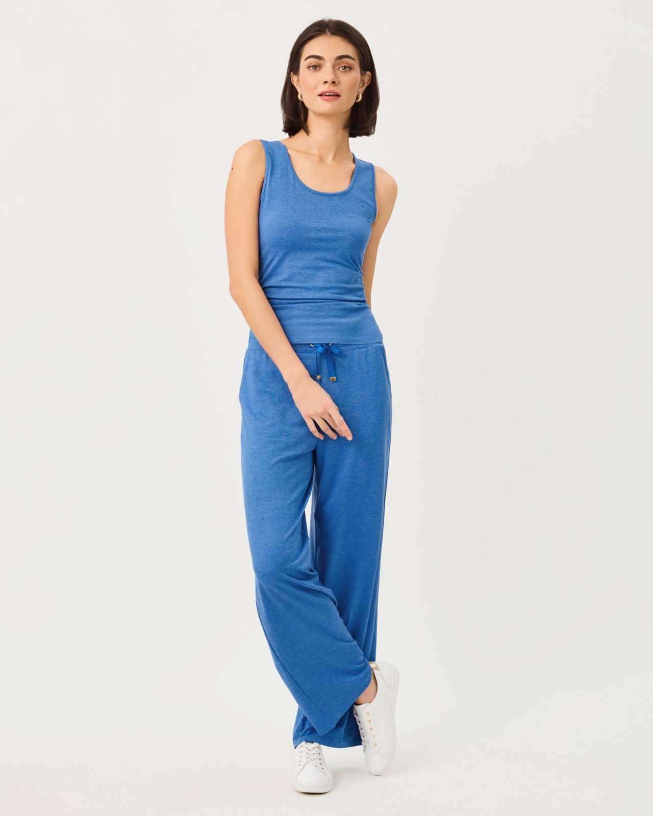 Marsaille Scoop Neck Tank UPF 50+ In Heathered Merriweather Blue