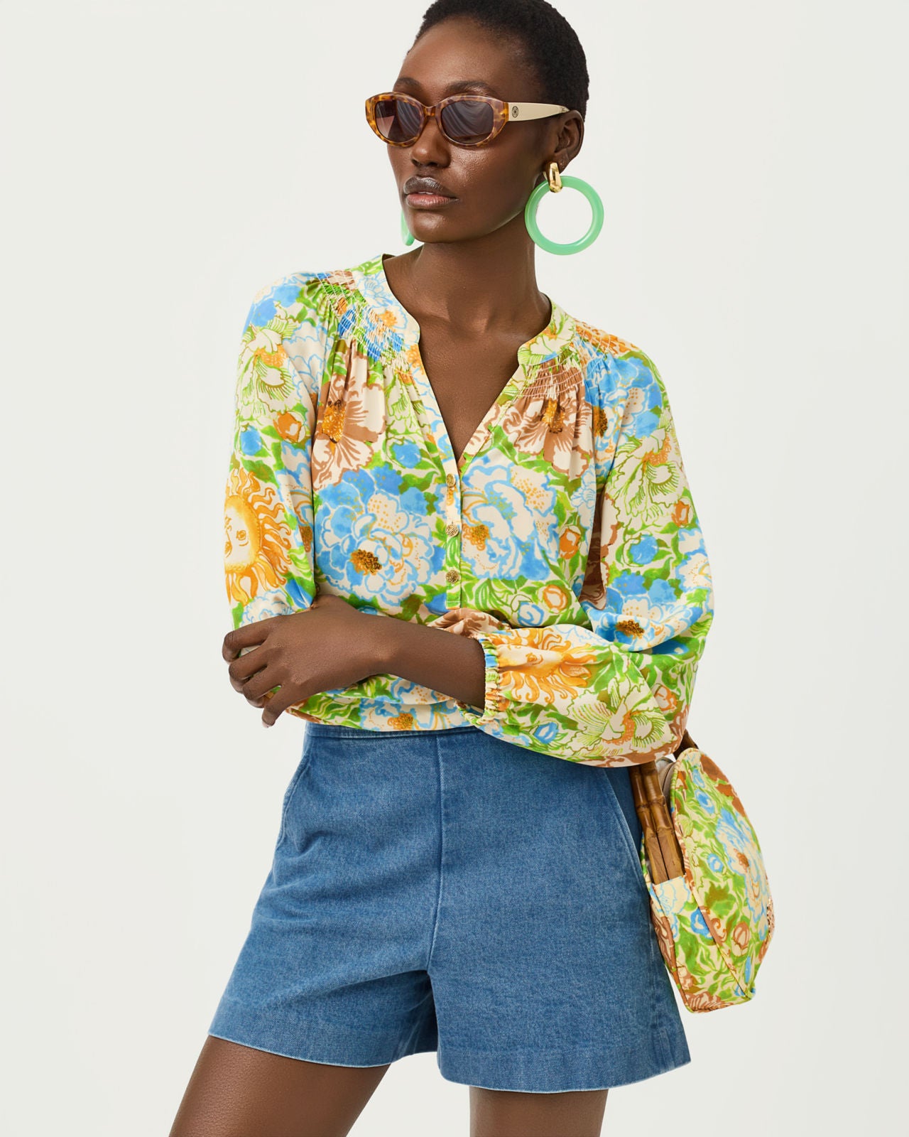Sarissa Stretch Denim Shorts In Sympeony Wash