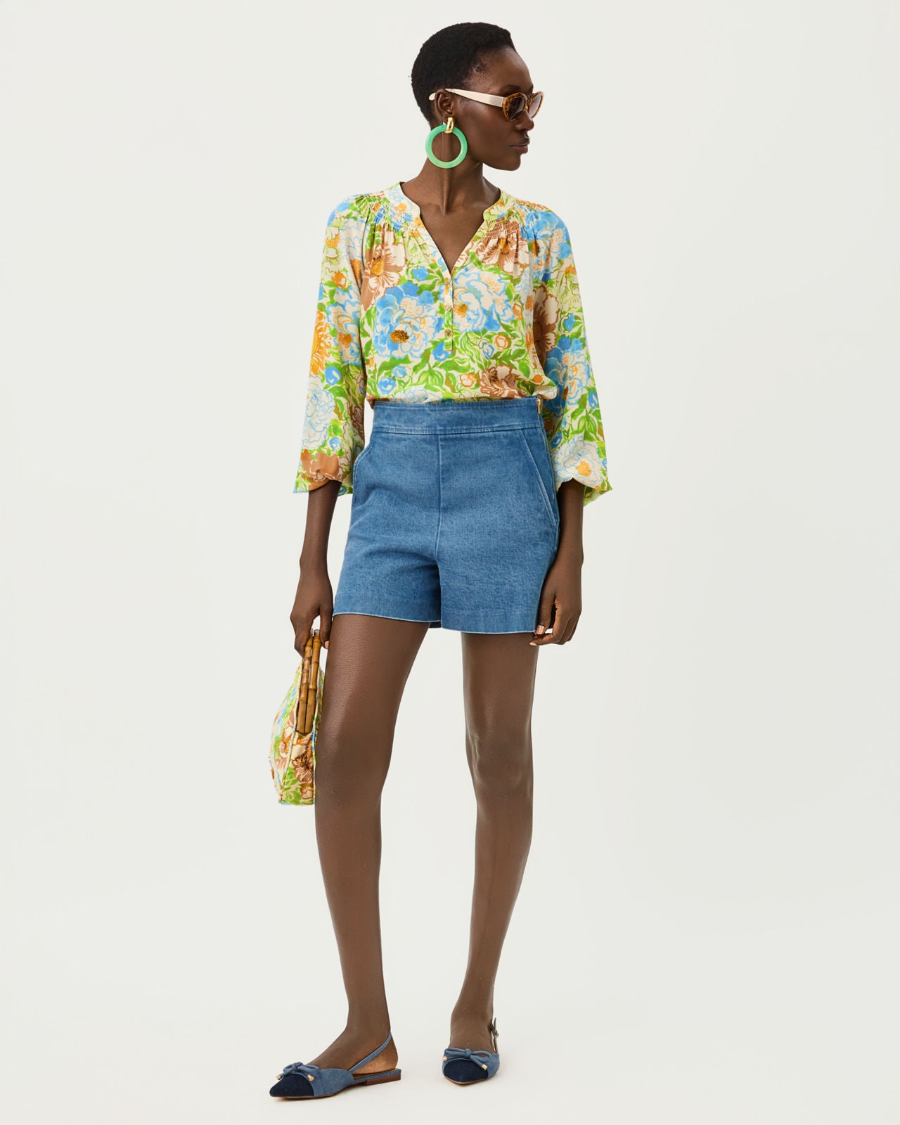 Sarissa Stretch Denim Shorts In Sympeony Wash