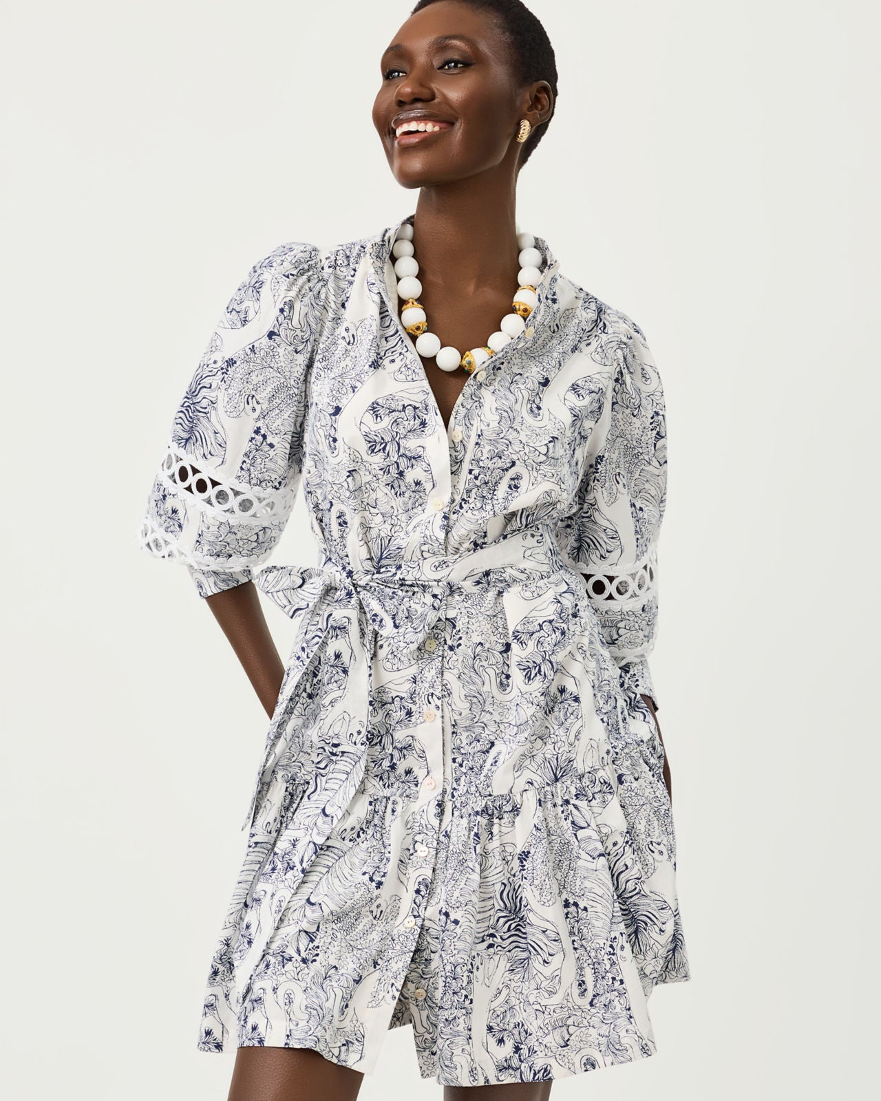 Drena Dress In Lil Palm Prowl