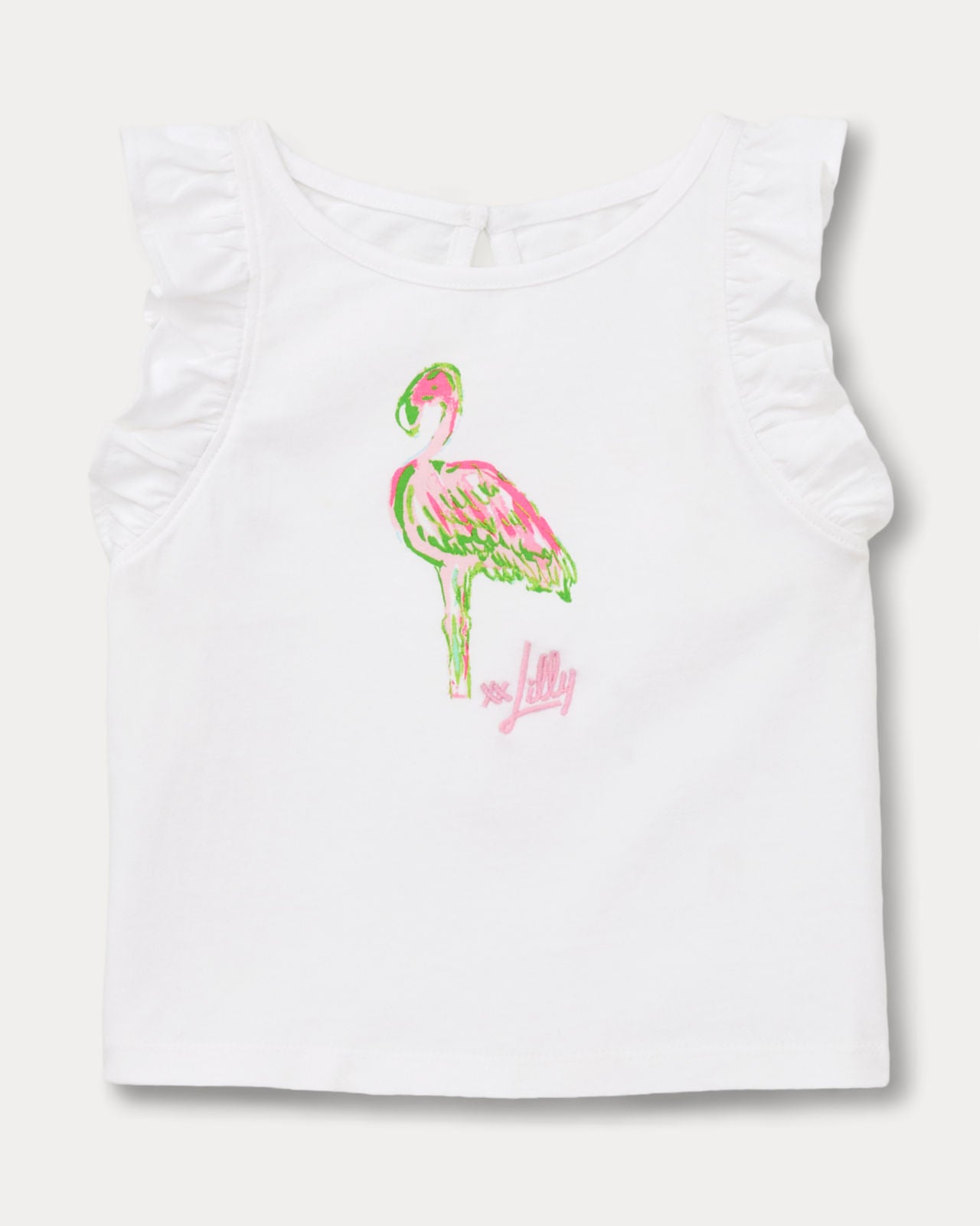 Chickie Ruffle Top In On Parade Graphic
