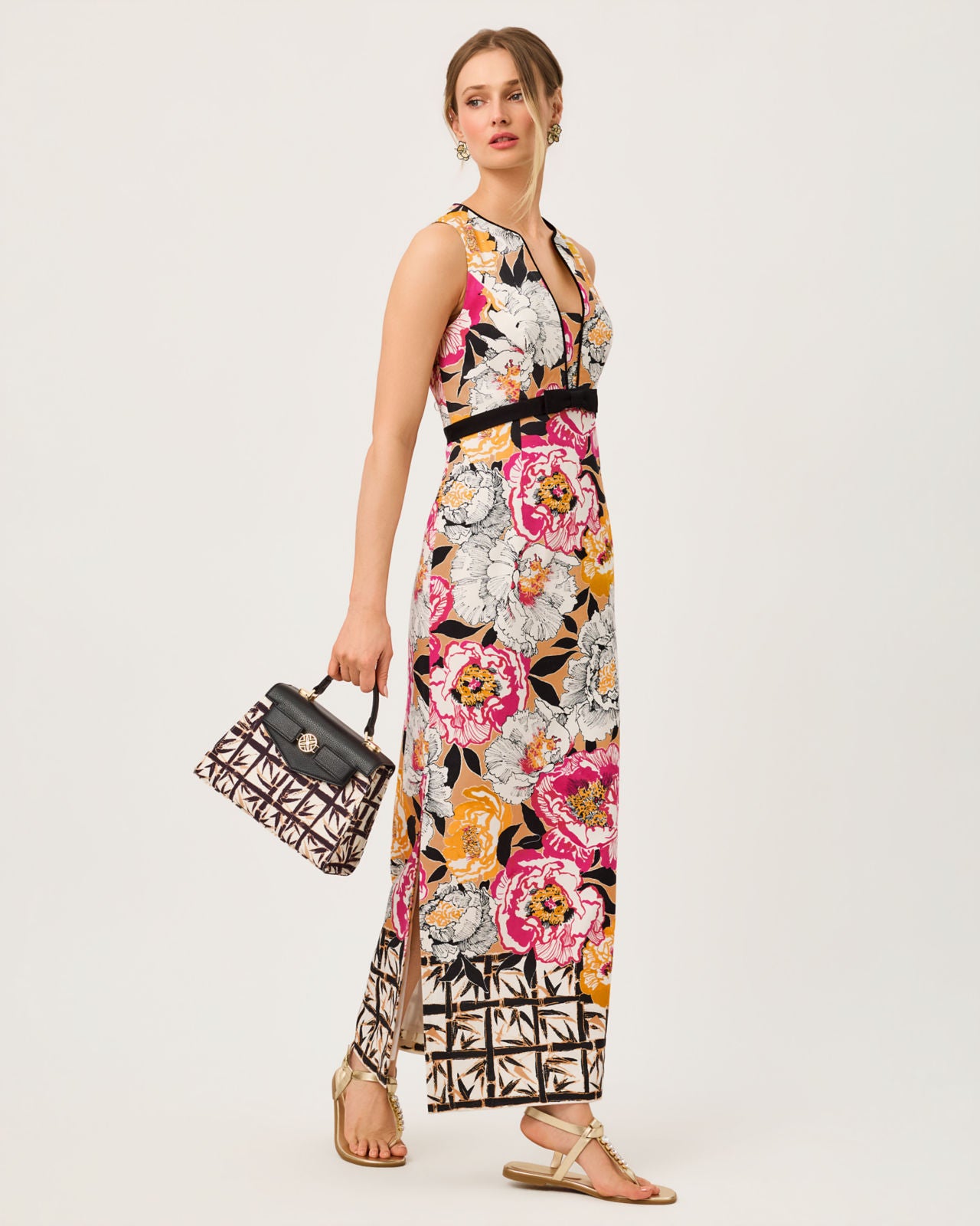 Saybine Stretch Maxi Shift In Peony Perfection