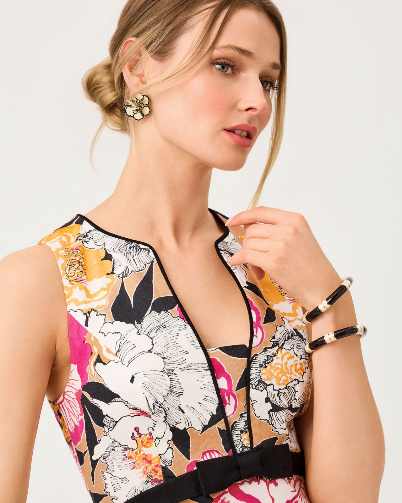 Saybine Stretch Maxi Shift In Peony Perfection