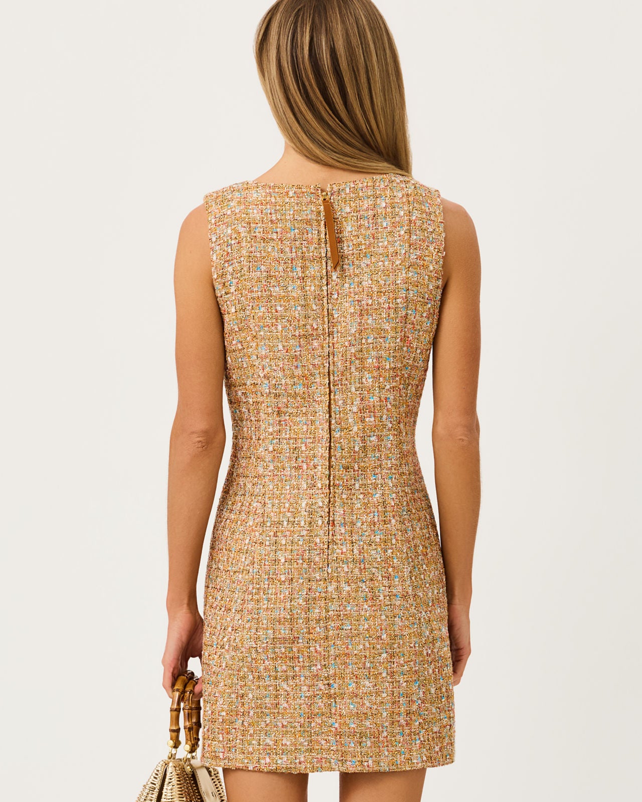 Bindy Shift Romper In Golden Age Eyelash Boucle