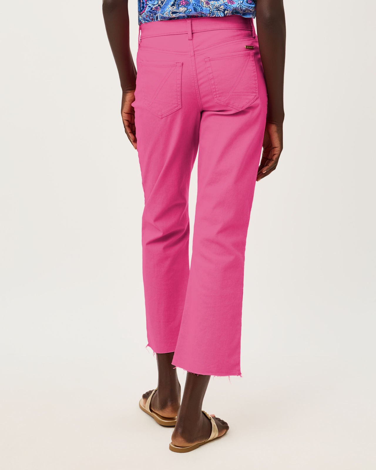 Lindessa High Rise Crop Jean In Pink Aster