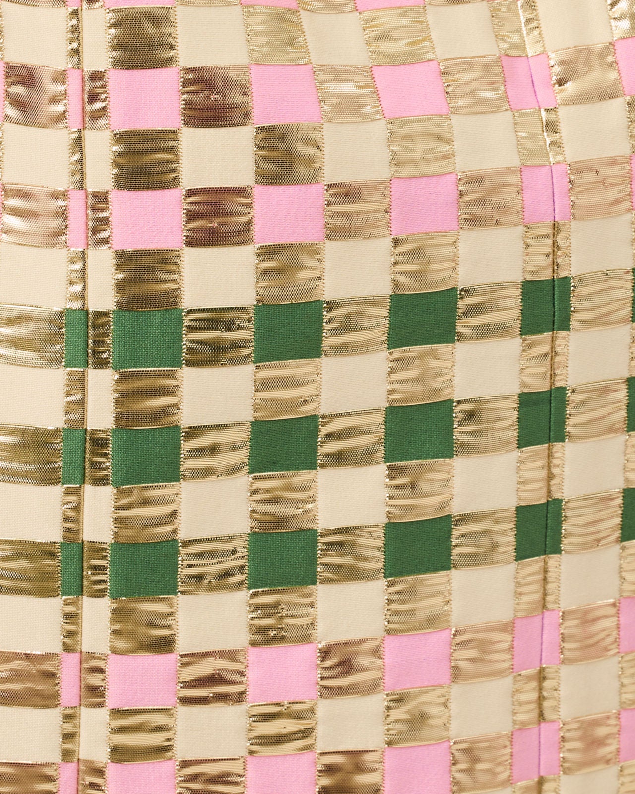 Carty Jacquard Shift In Golden Gingham Jacquard