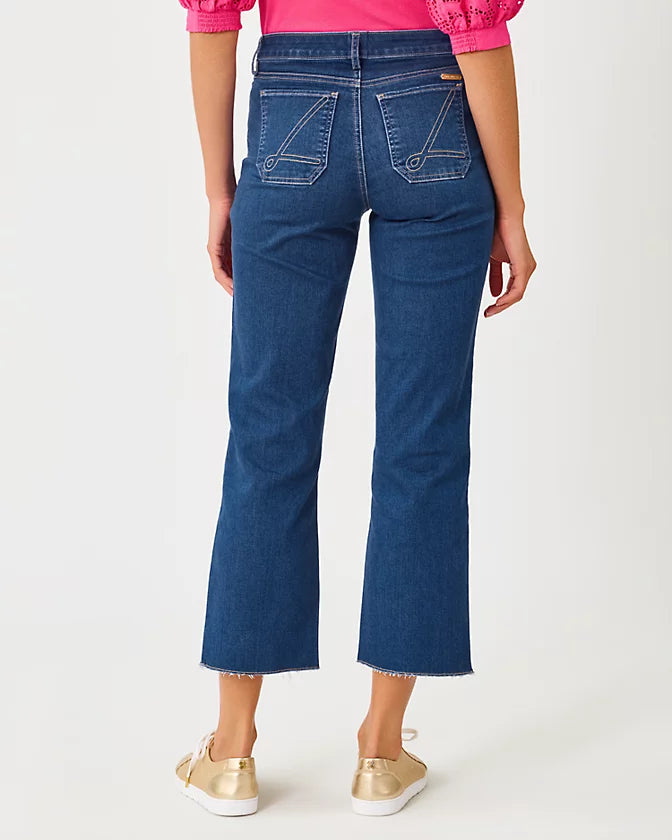 Harleen High Rise Crop Jean in Medium Wash