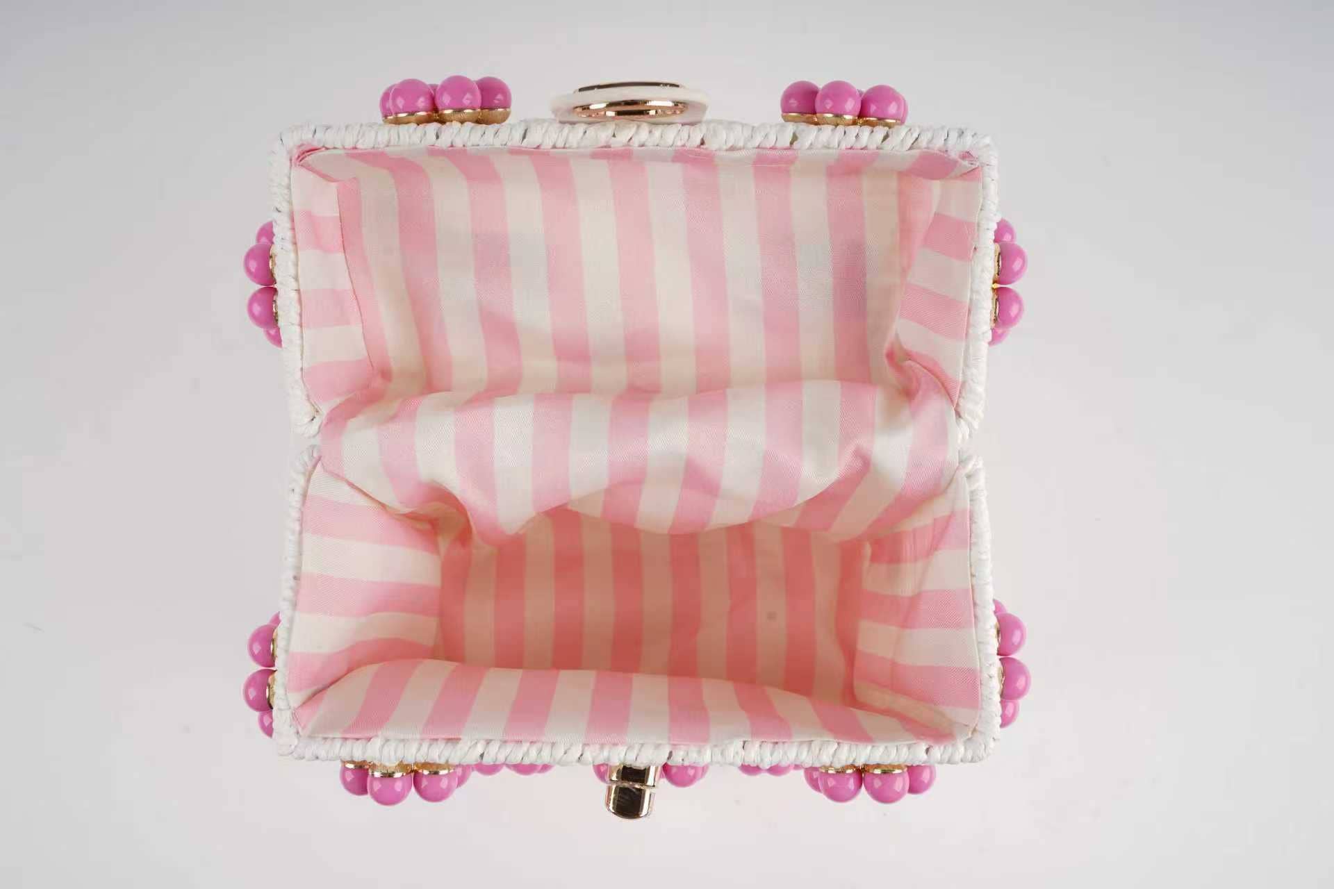 Wicker Bucket Daisy Flower Purse