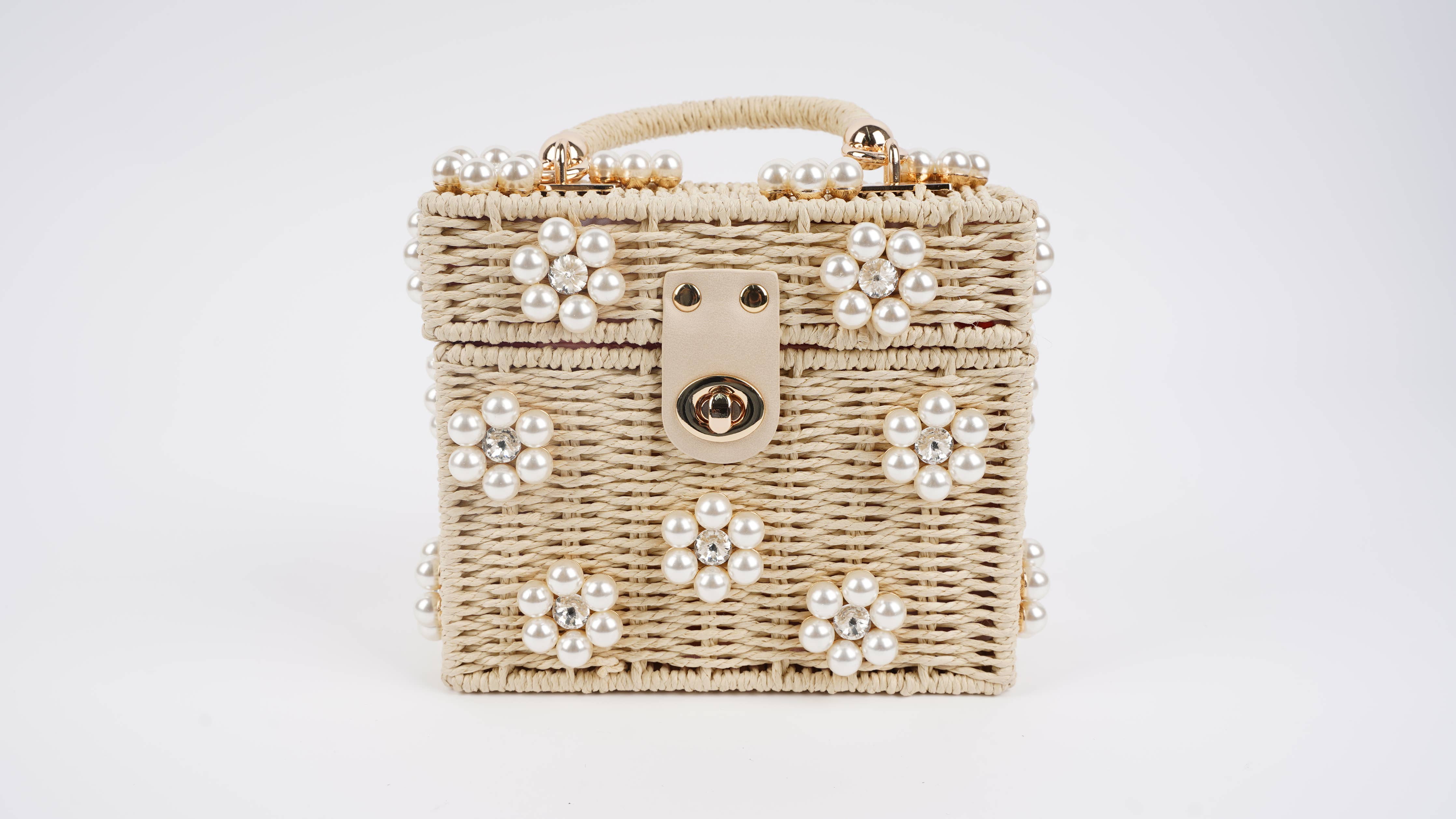 Wicker Bucket Daisy Flower Purse