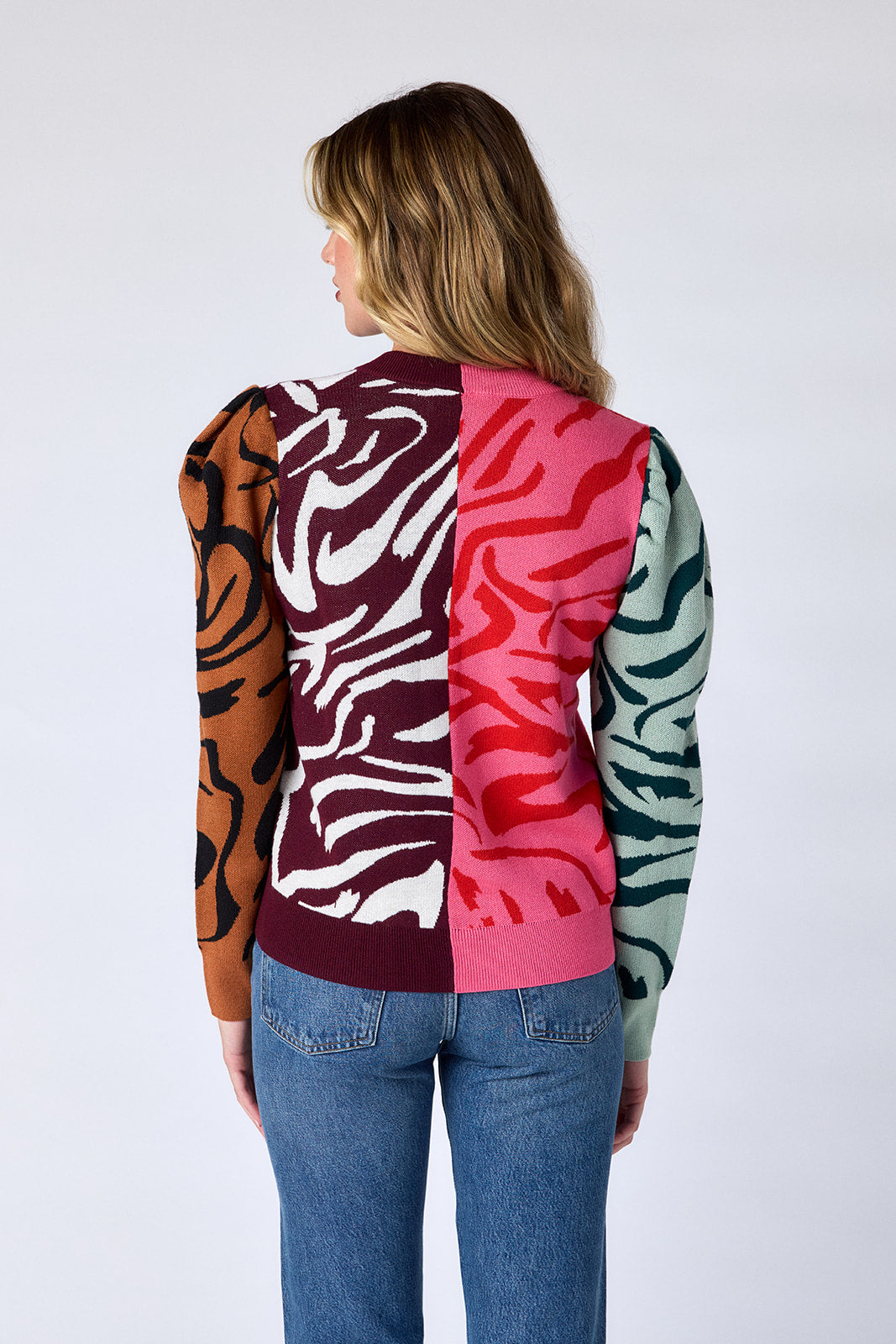 Teddie Sweater in Zebra Colorblock