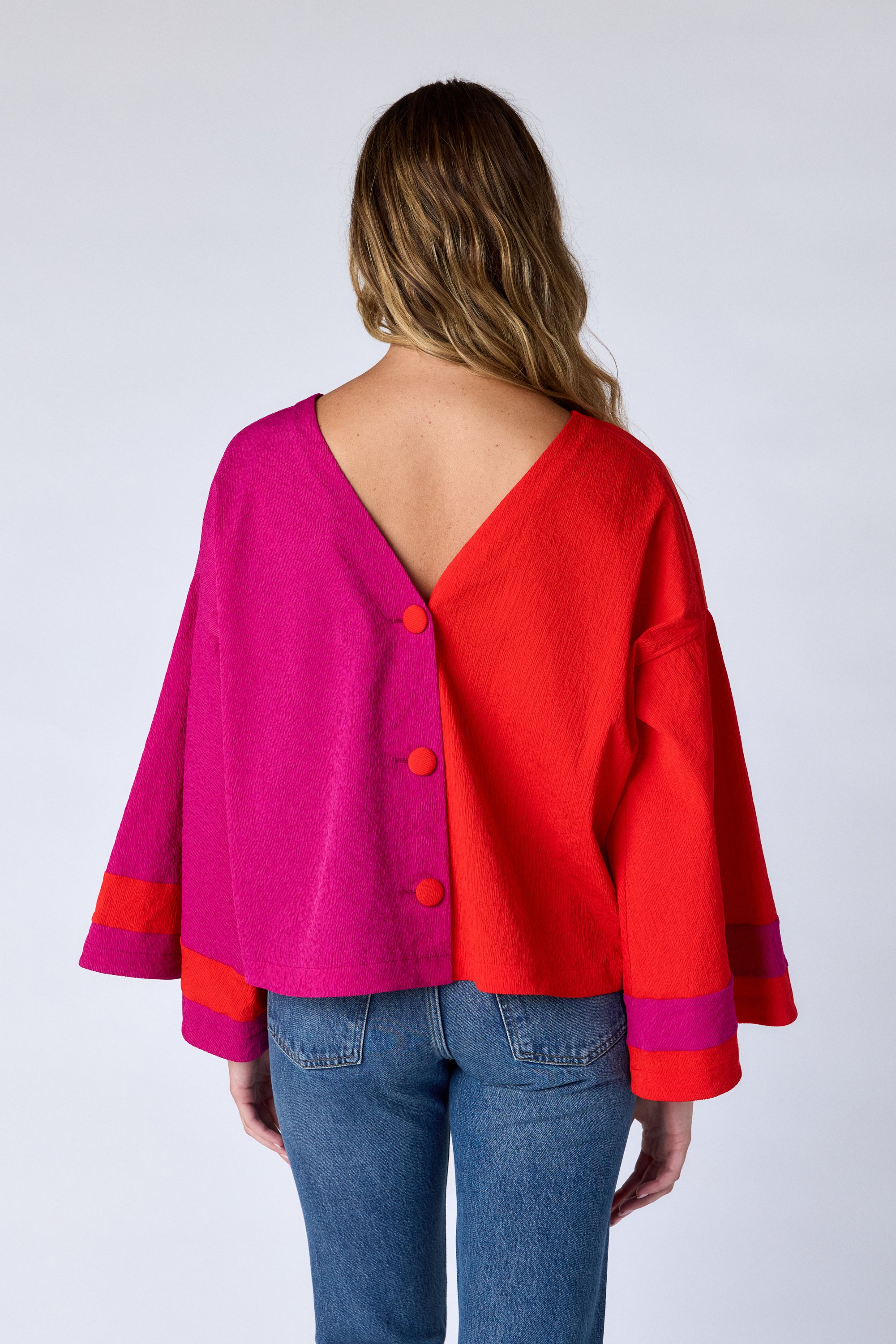 Esme Top in Sangria Colorblock