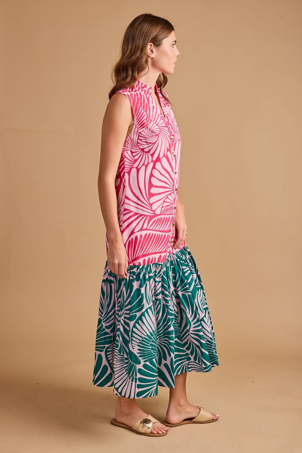 Hillary Dress in Flamingo Shell