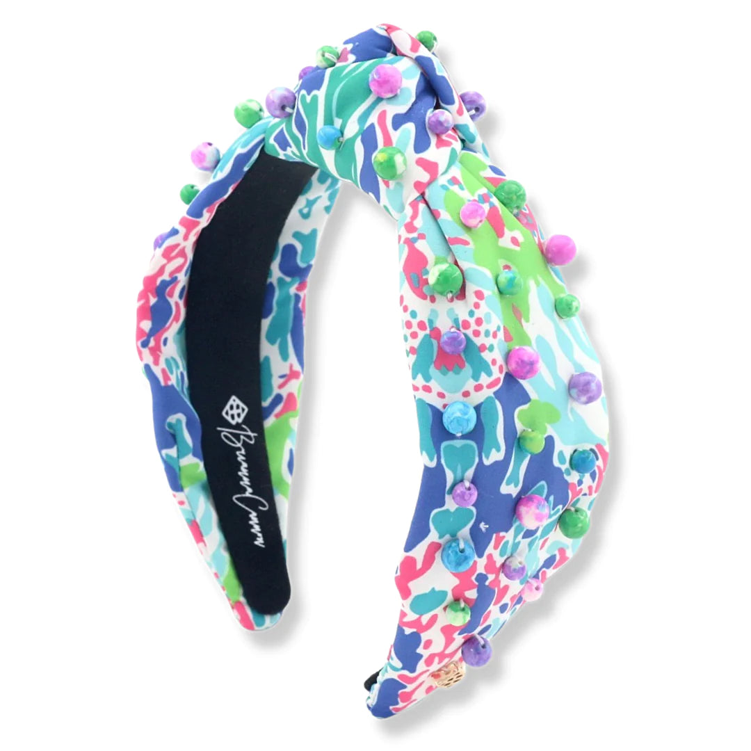 Bright Multicolor Headband with Multicolor Beads