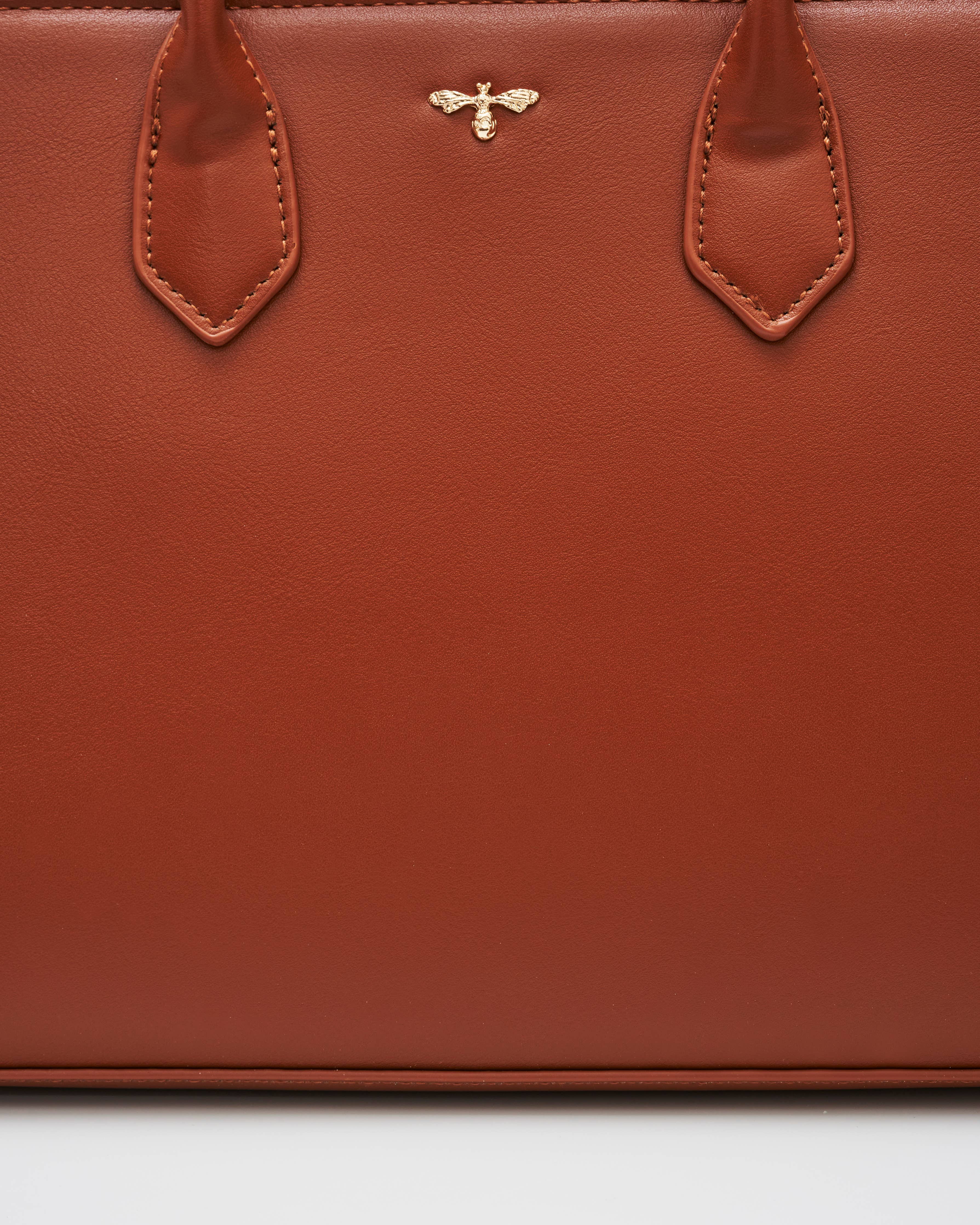 Structured Tan Tote Purse