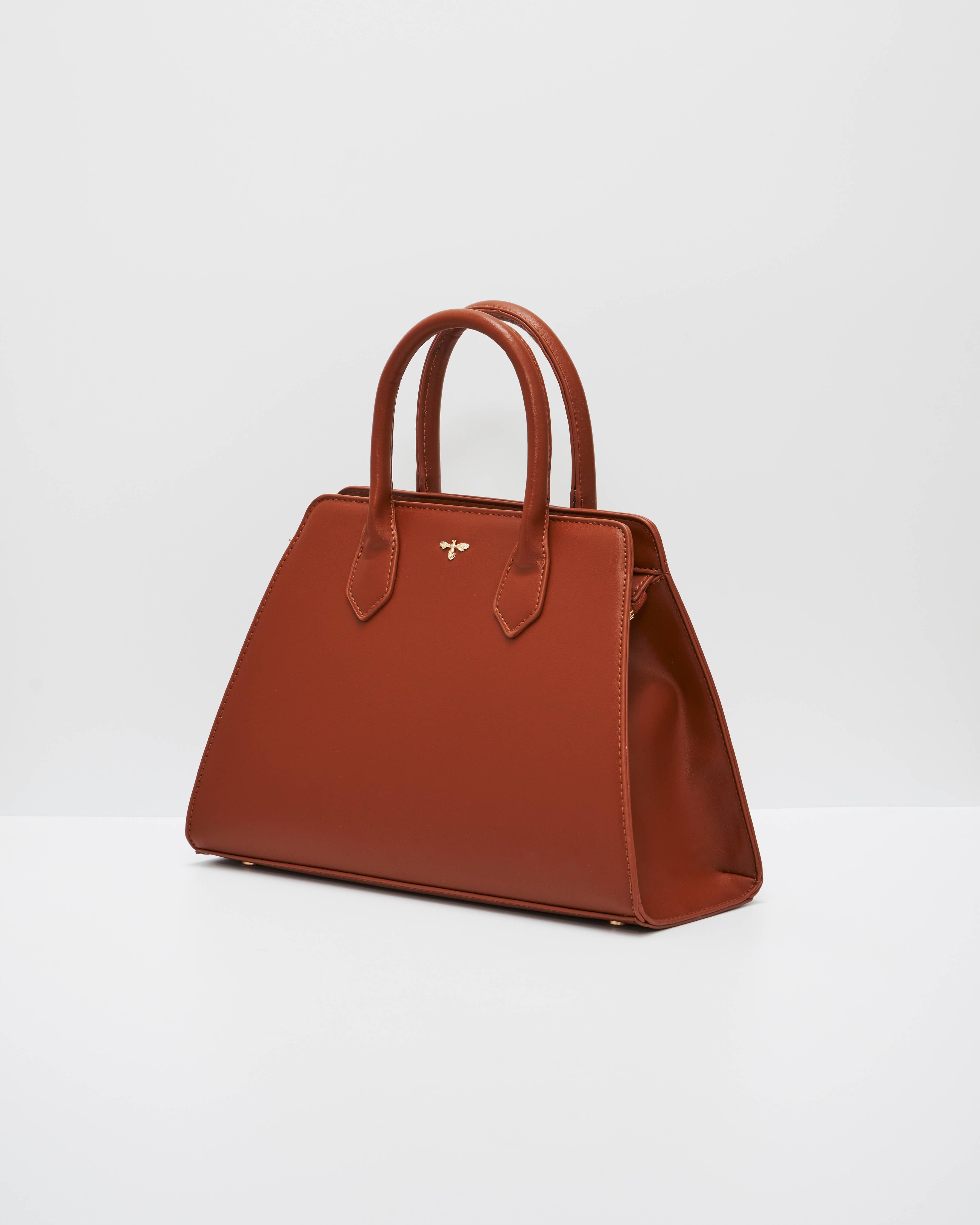 Structured Tan Tote Purse