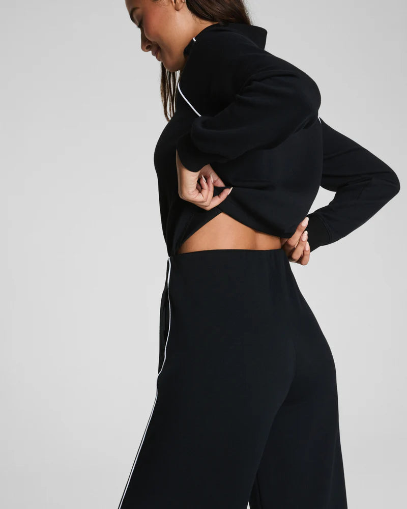Air Pique Long Sleeve Jumpsuit in Very Black