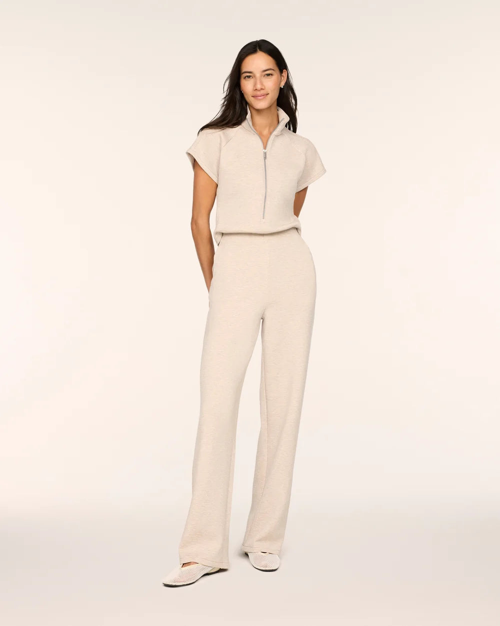 Spanx Airessentials® Pintuck Half Zip Jumpsuit