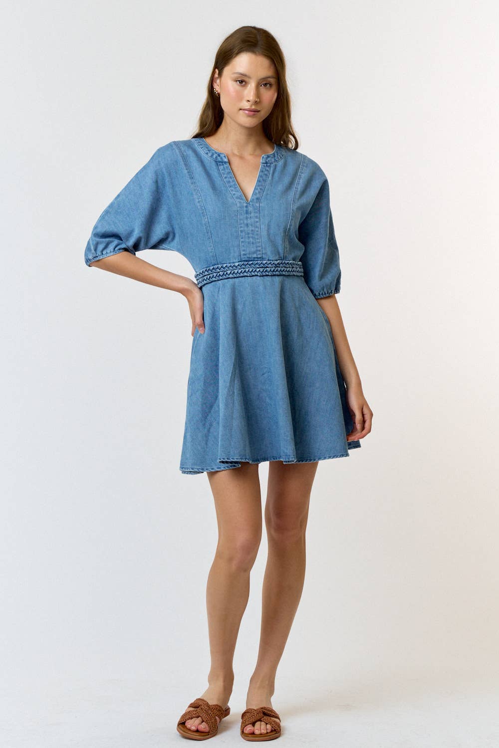 Darla Braided Denim Dress