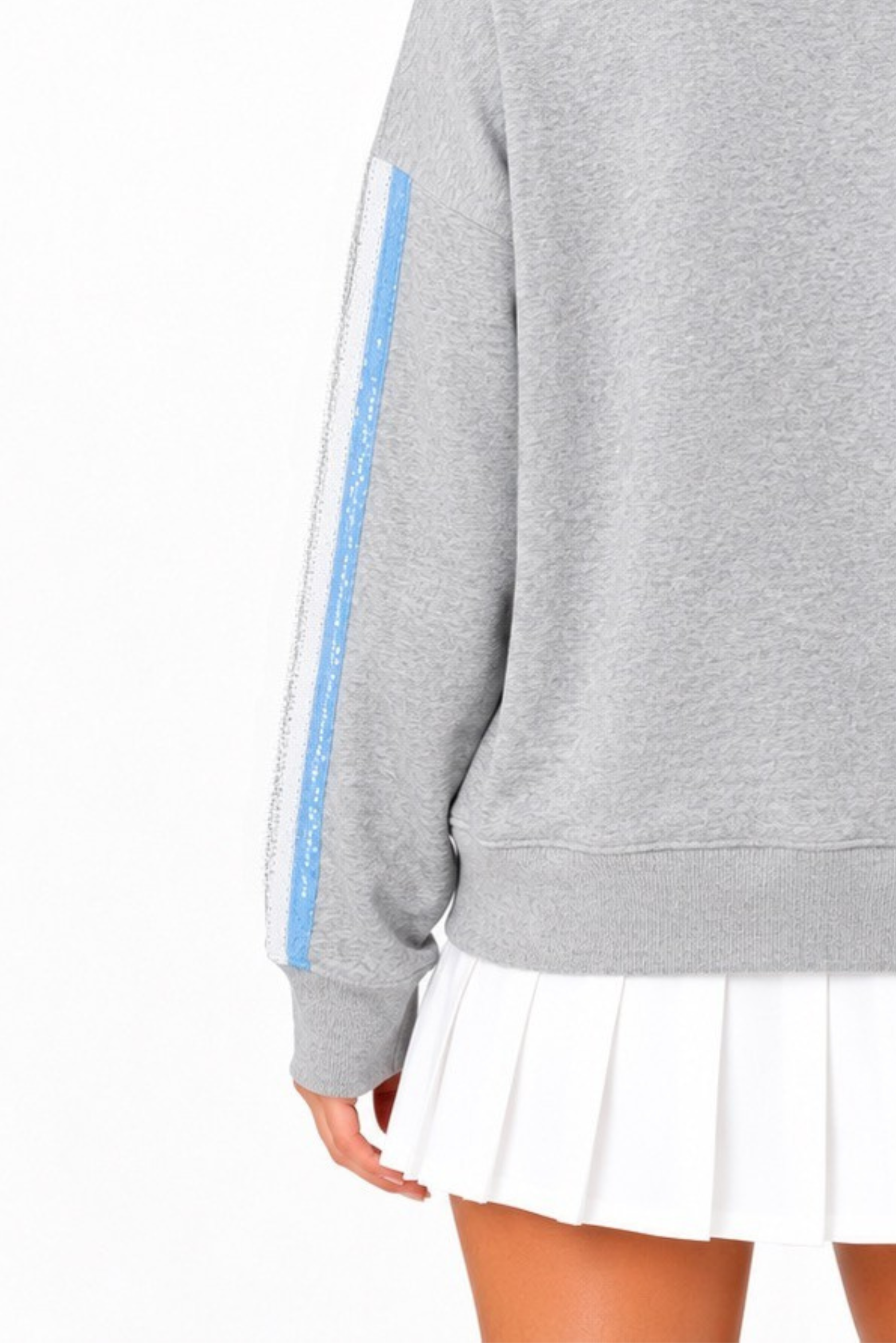 North Carolina Mock Neck Sequin Stripe Sweatshirt