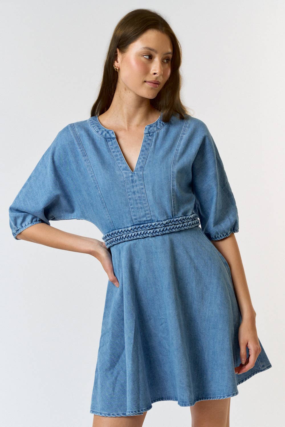 Darla Braided Denim Dress