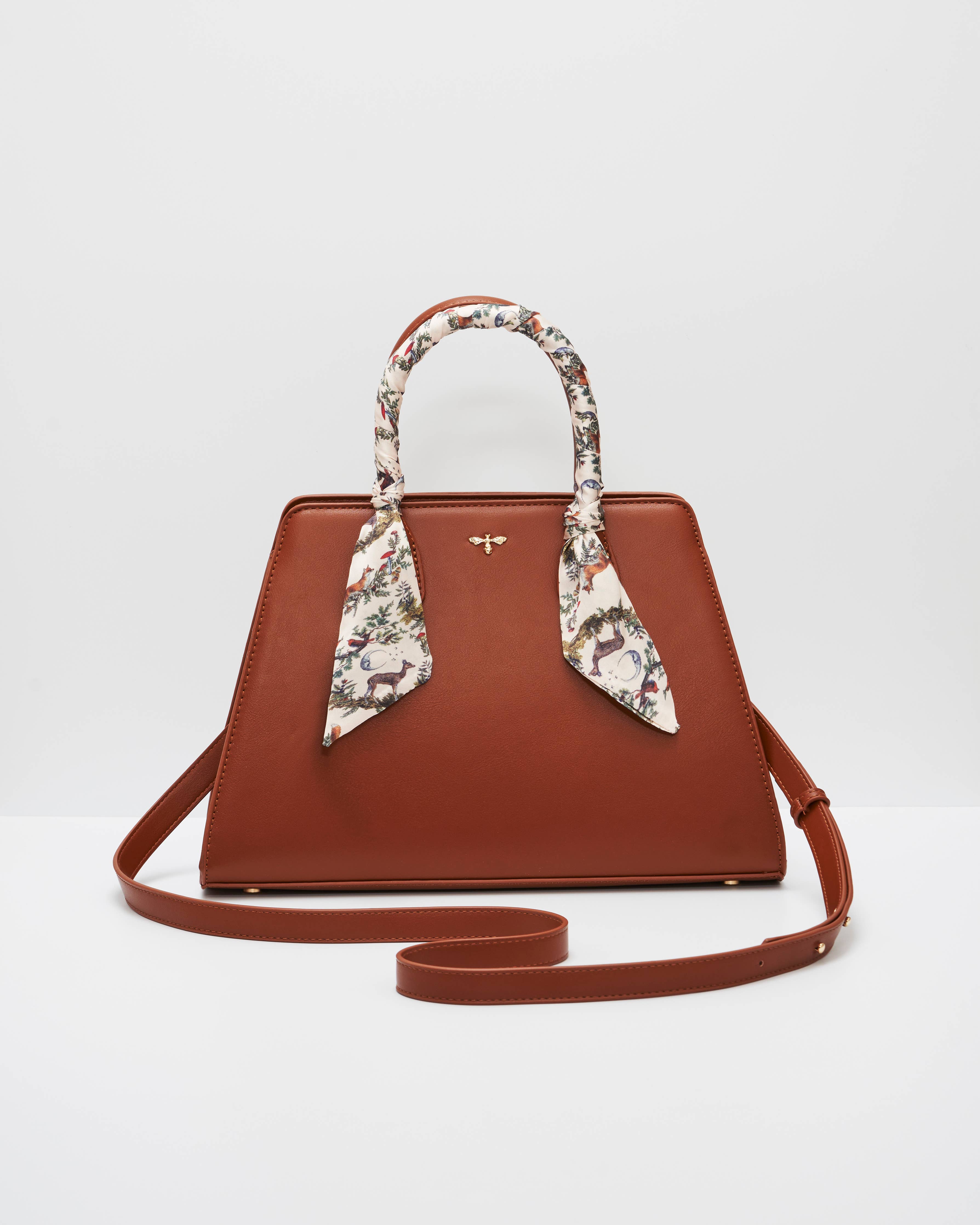 Structured Tan Tote Purse