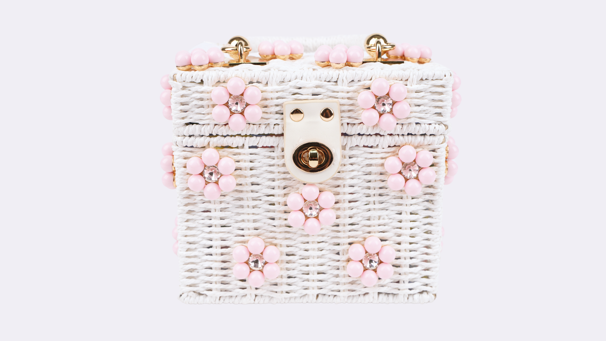Wicker Bucket Daisy Flower Purse
