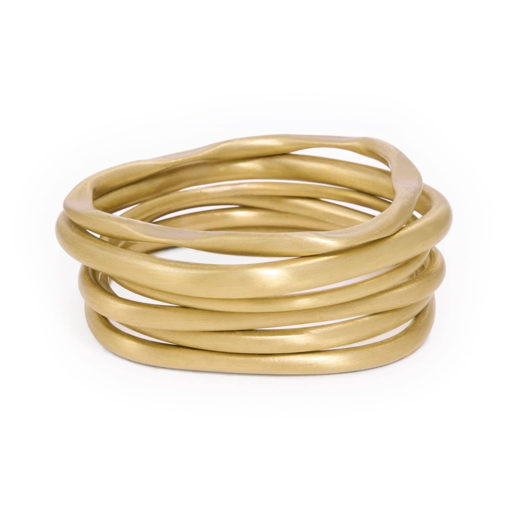 Campbell Bangle Set in Matte Brass