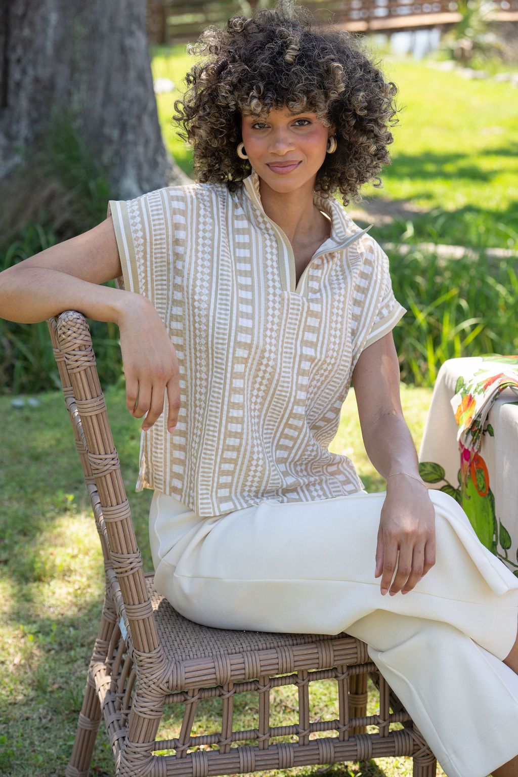 Riviera Top in Piazza Stripe