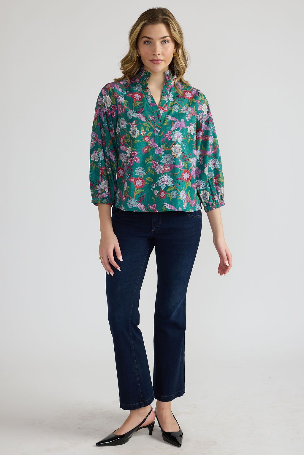 Daniella Top in Jewel Garden