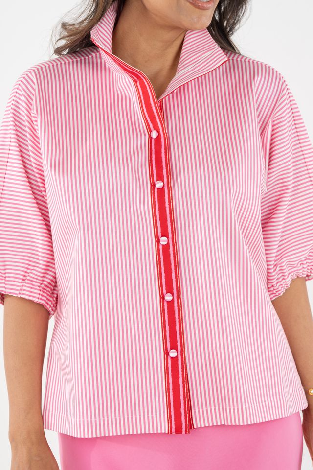 Bonny Top in Pink Carnation Stripe