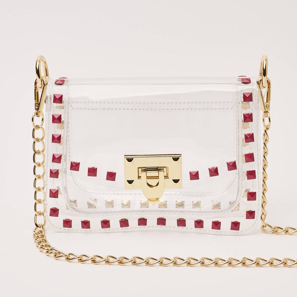 The Jackie Clear Bag in Maroon