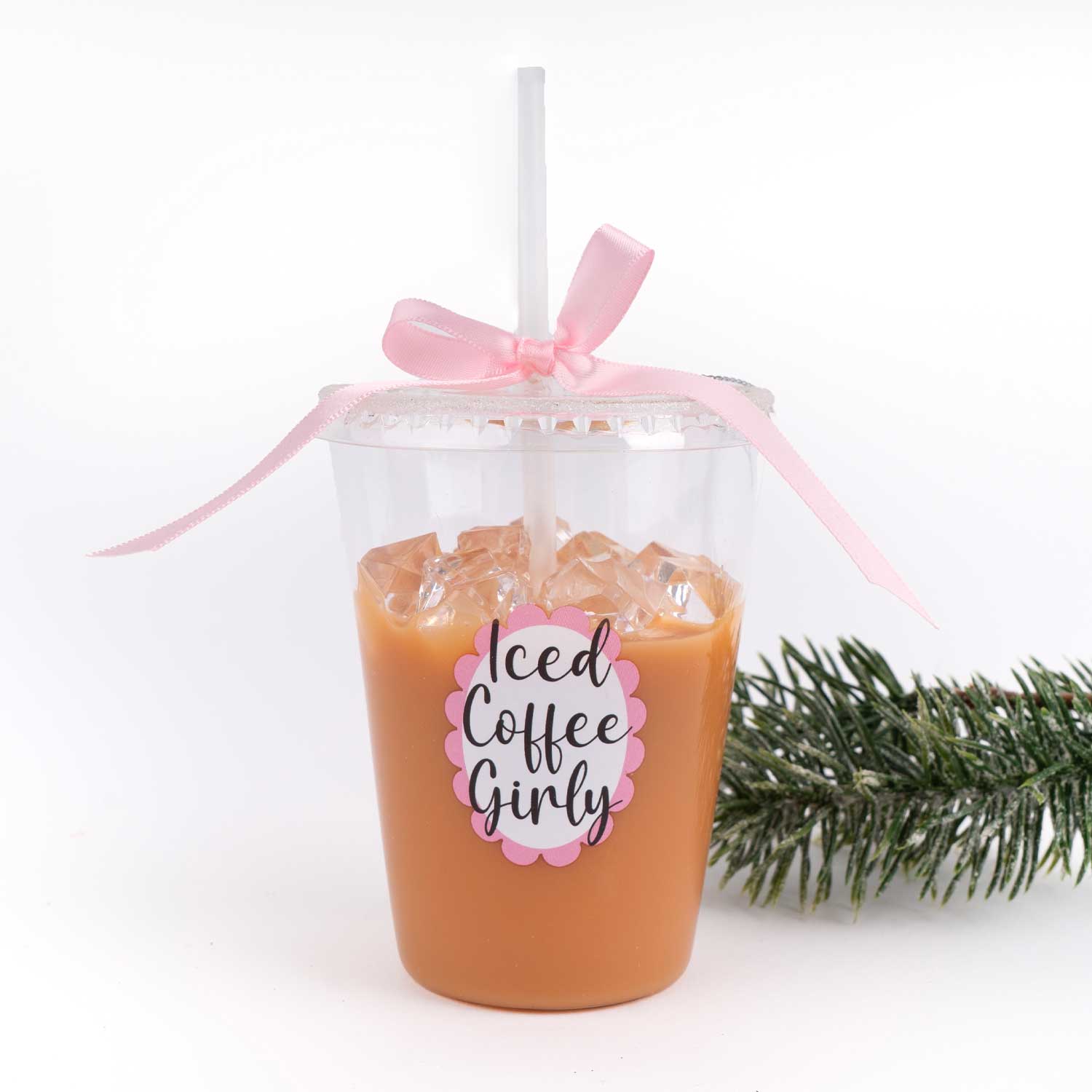 Iced Coffee Glass Christmas Ornament, Novelty