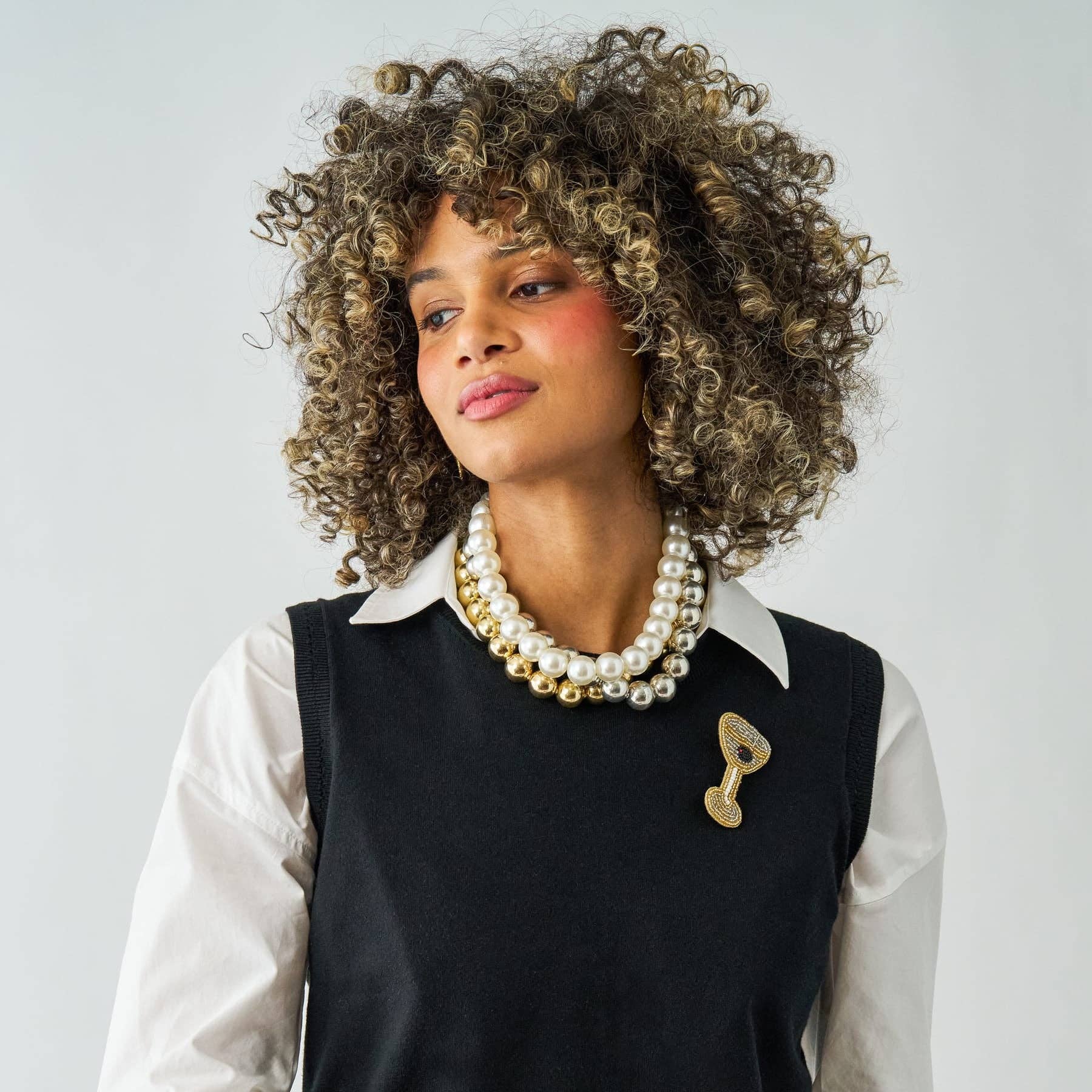Iris Large Bead Necklace in Pearl