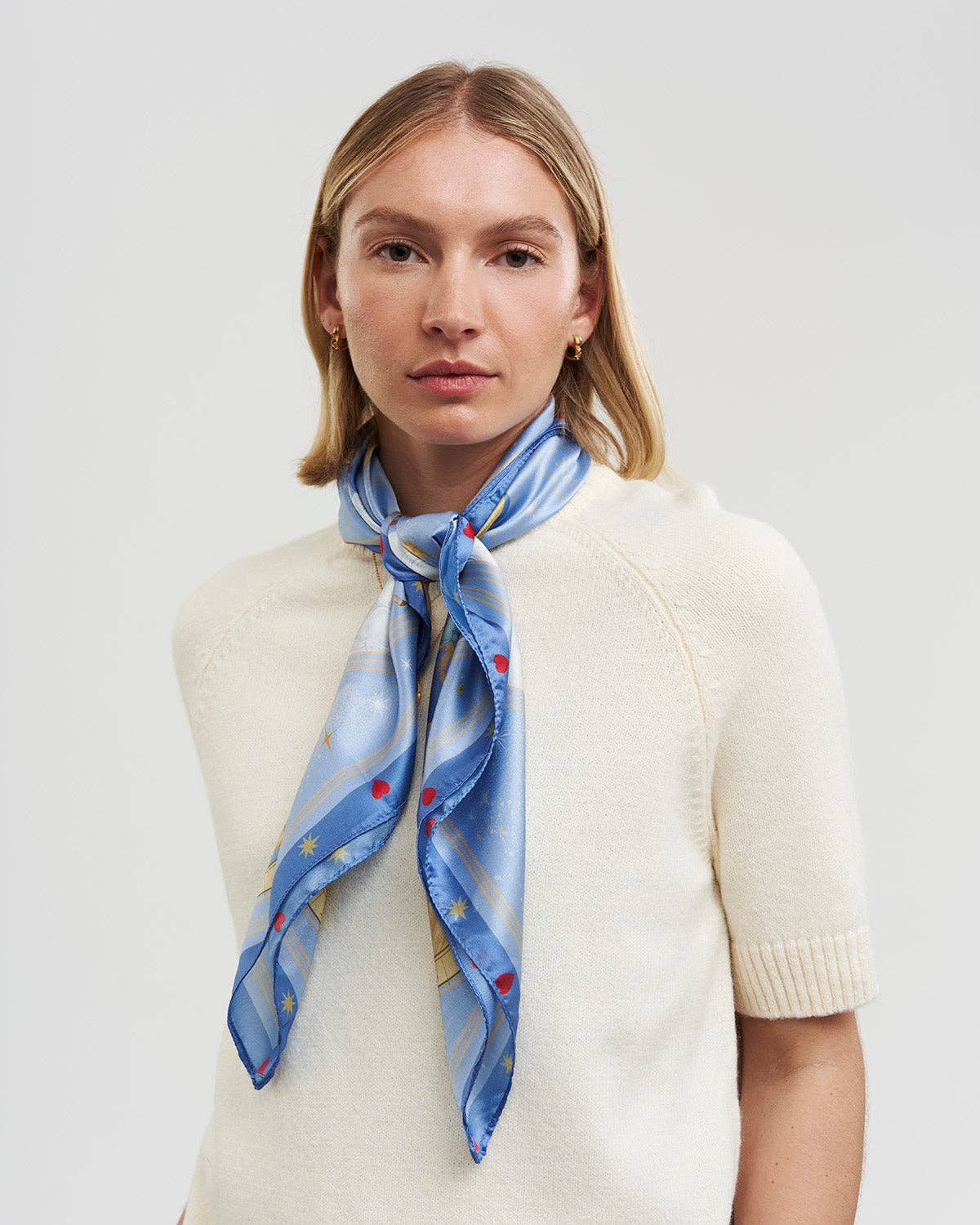 Zodiac Medium Square Scarf in Blue
