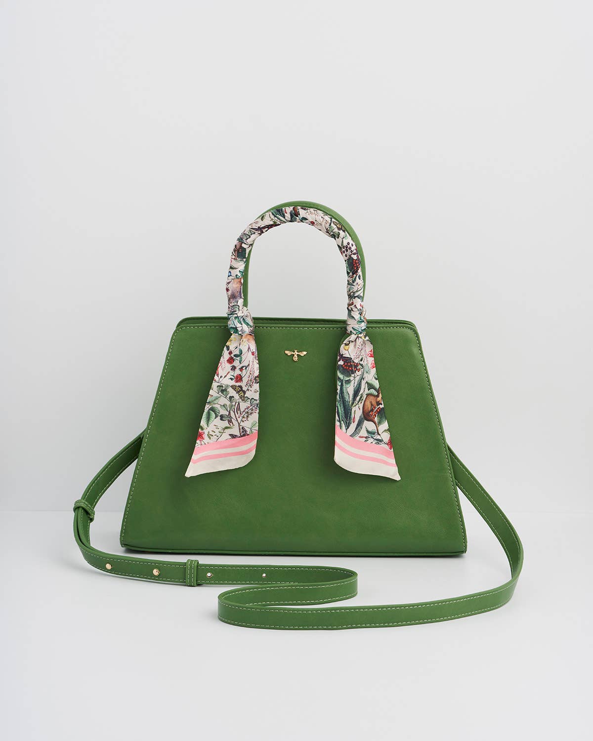Garden Floral Green Structured Tote