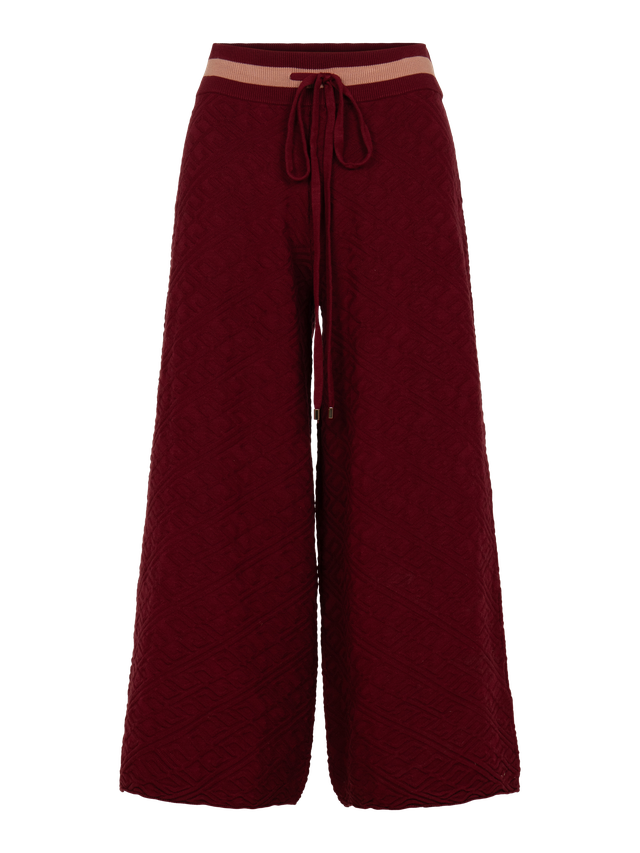 Teddy Crop Trouser in Merlot Monogram