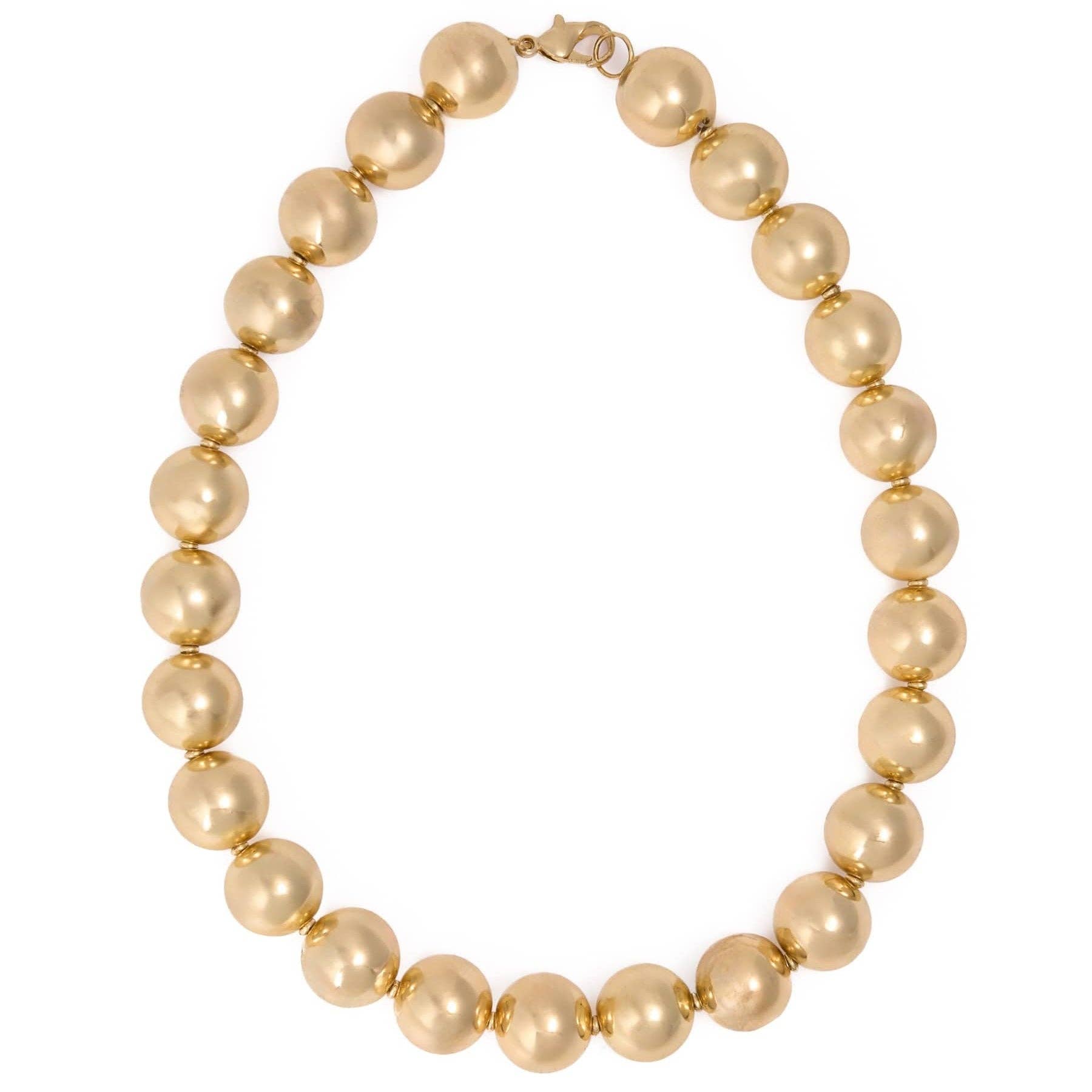 Iris Large Brass Bead Necklace