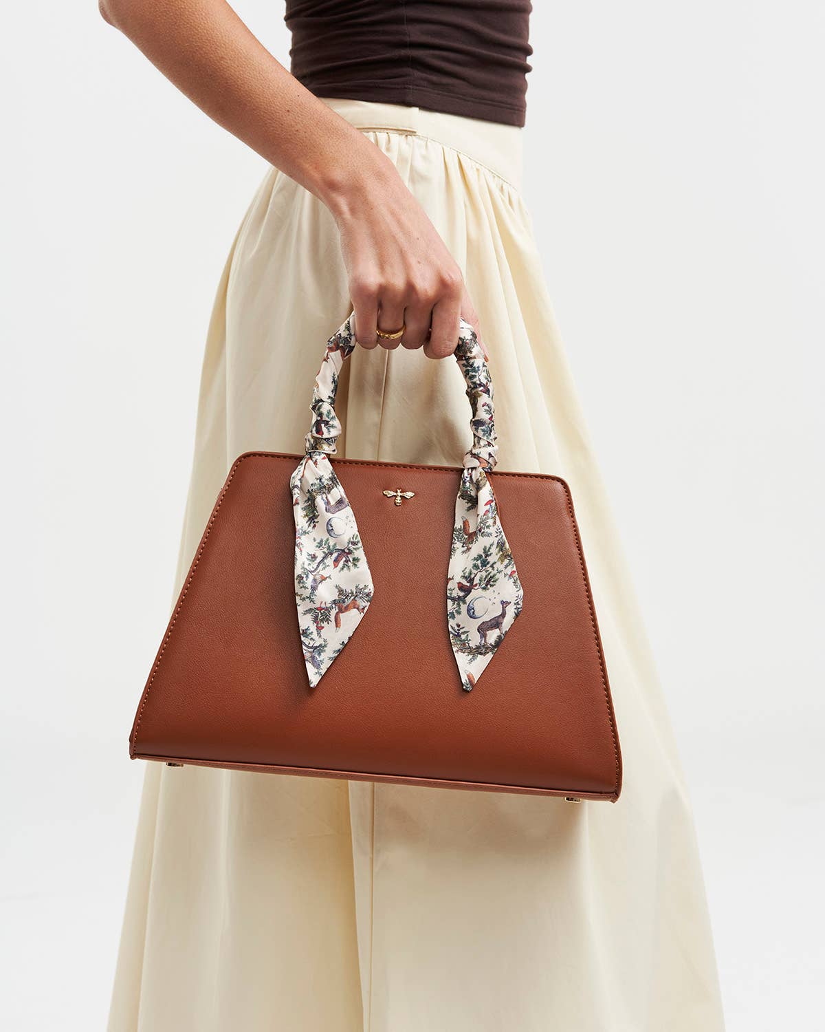Structured Tan Tote Purse