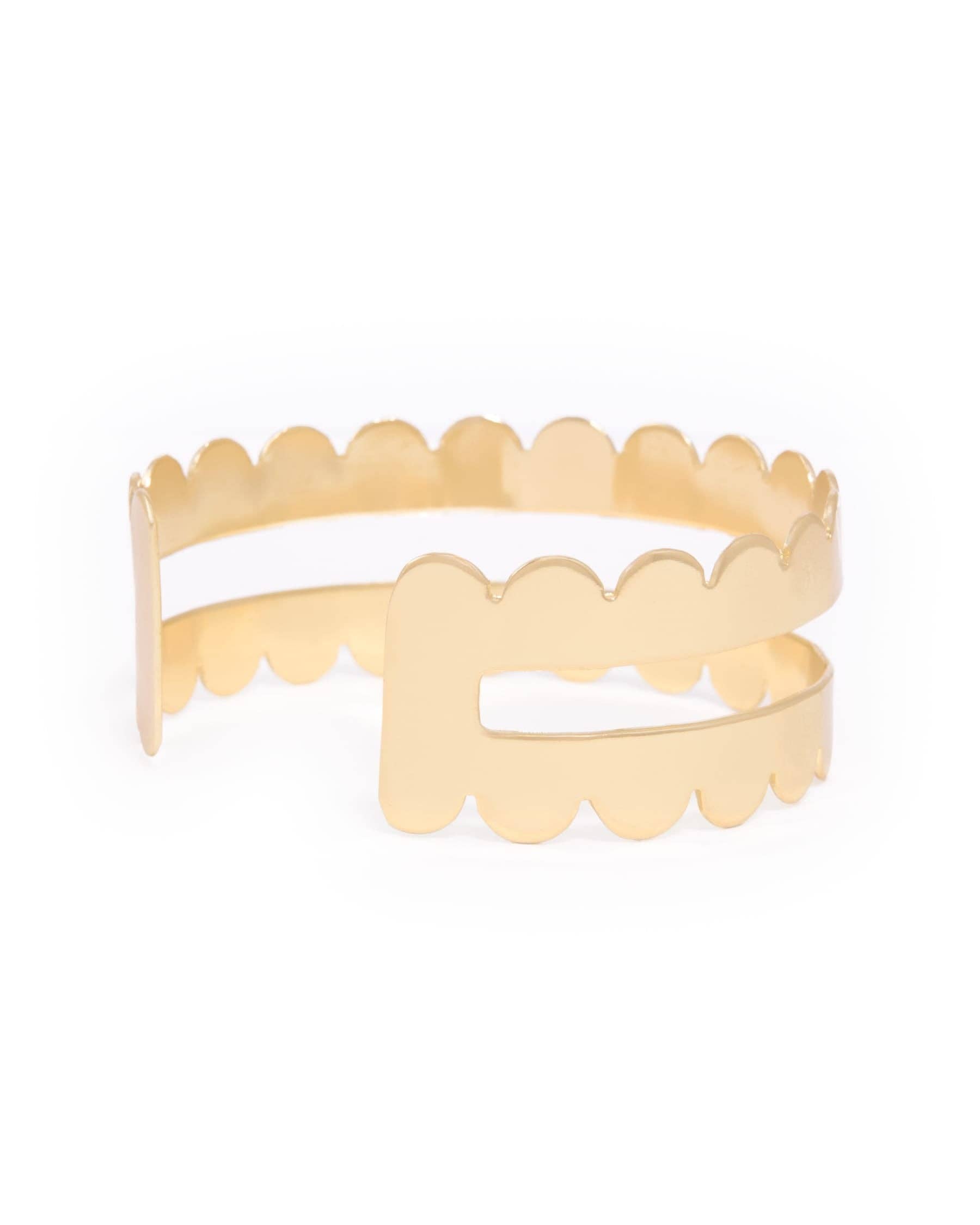 Remi Scalloped Edge Cuff in Brass