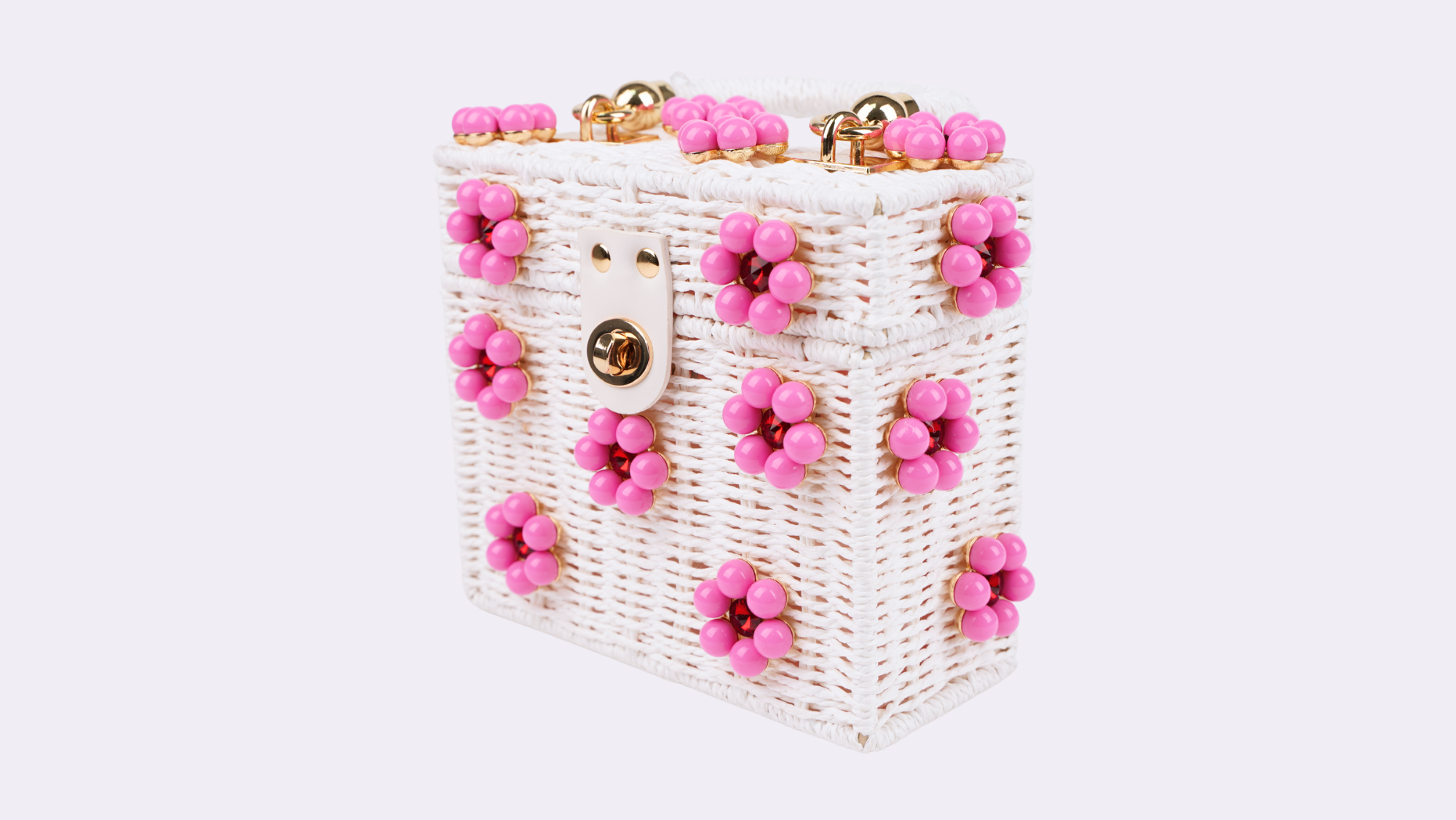 Wicker Bucket Daisy Flower Purse