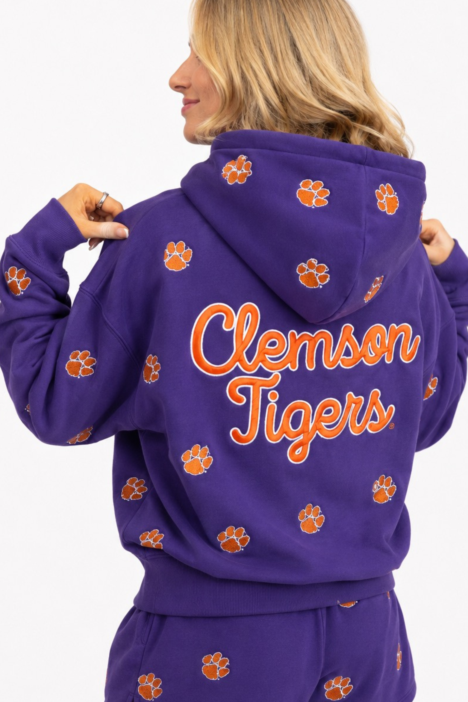 Clemson Embroidered Fleece Hoodie
