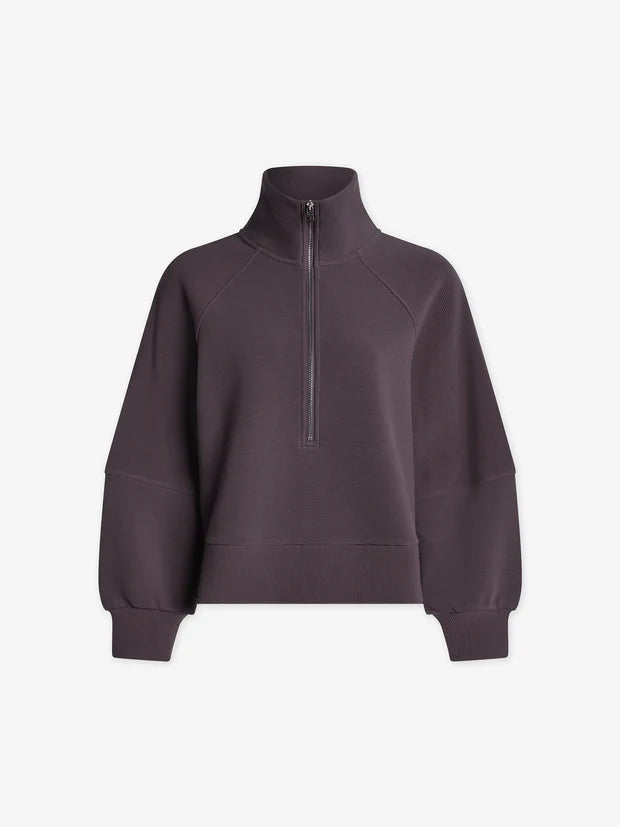 Milano Half Zip Sweat in Cocoa Berry