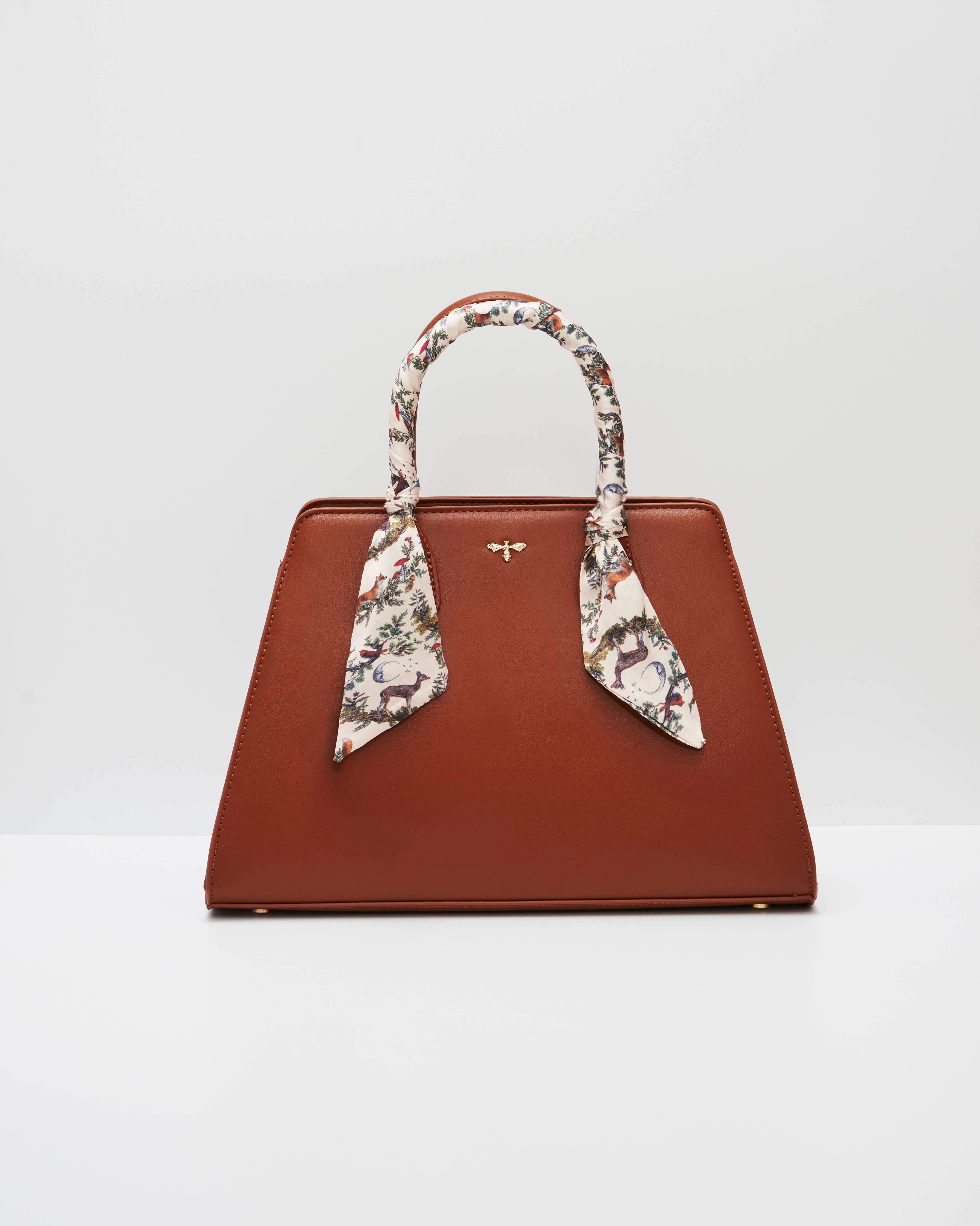 Structured Tan Tote Purse