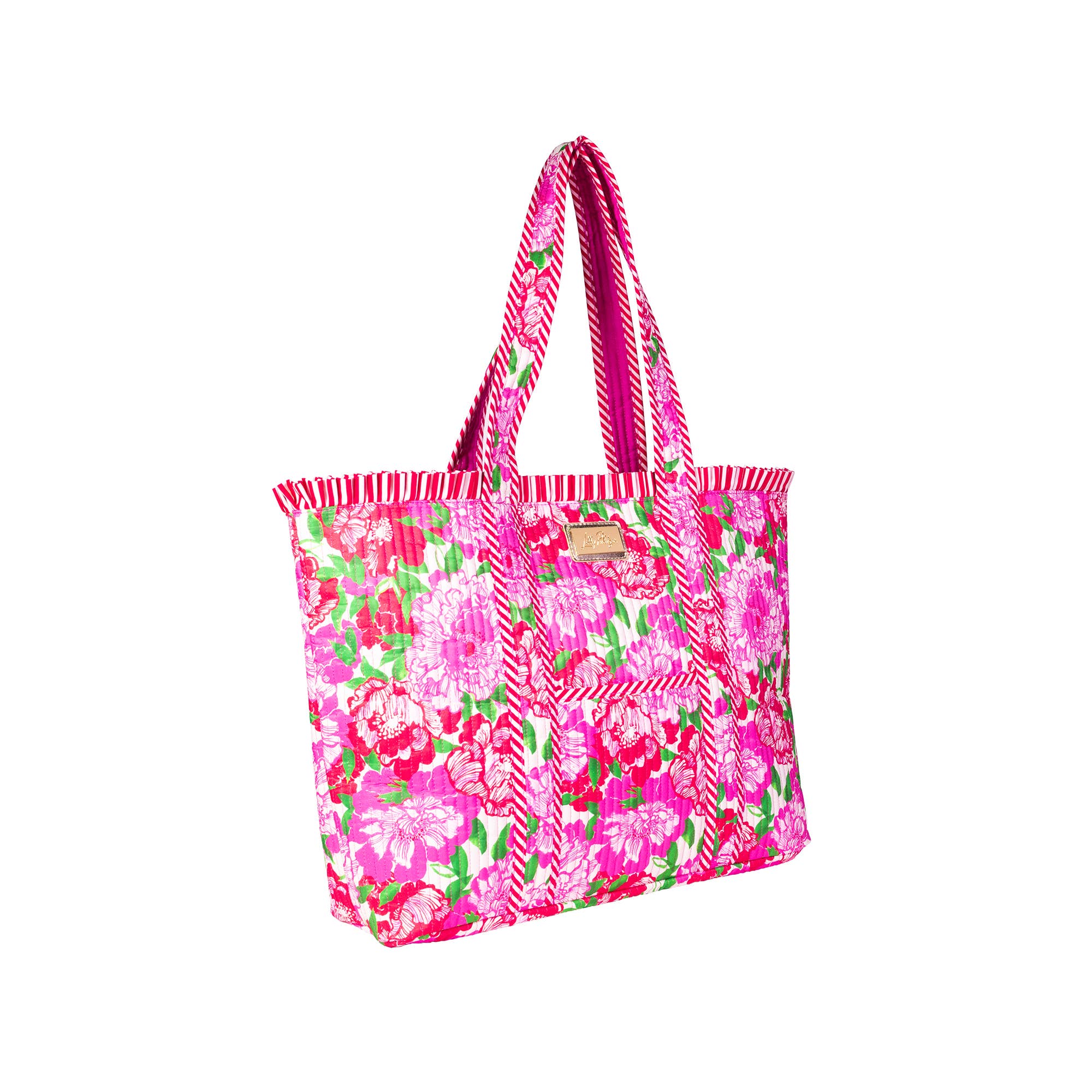 Quilted Ruffle Tote in Maggies Bouquet