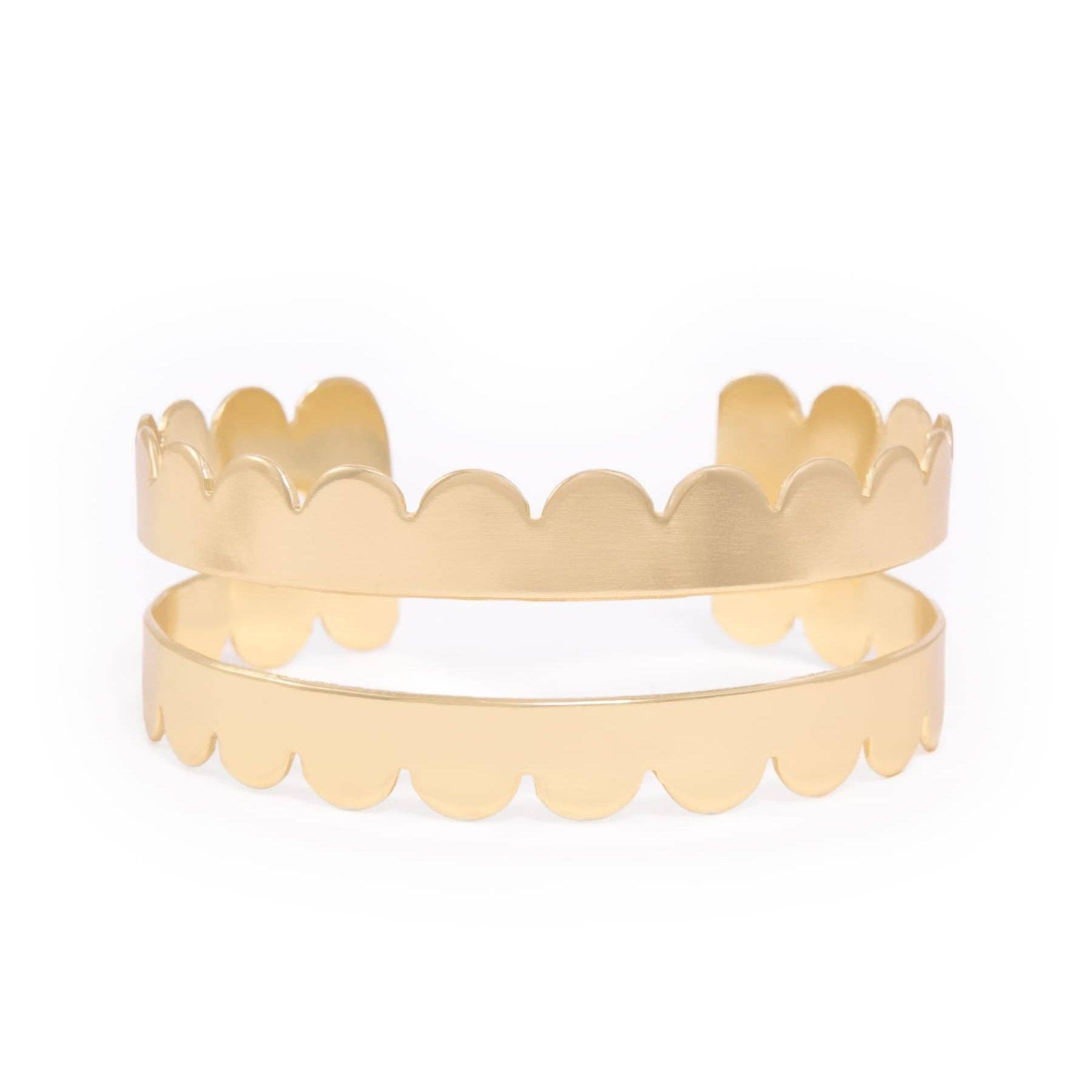 Remi Scalloped Edge Cuff in Brass