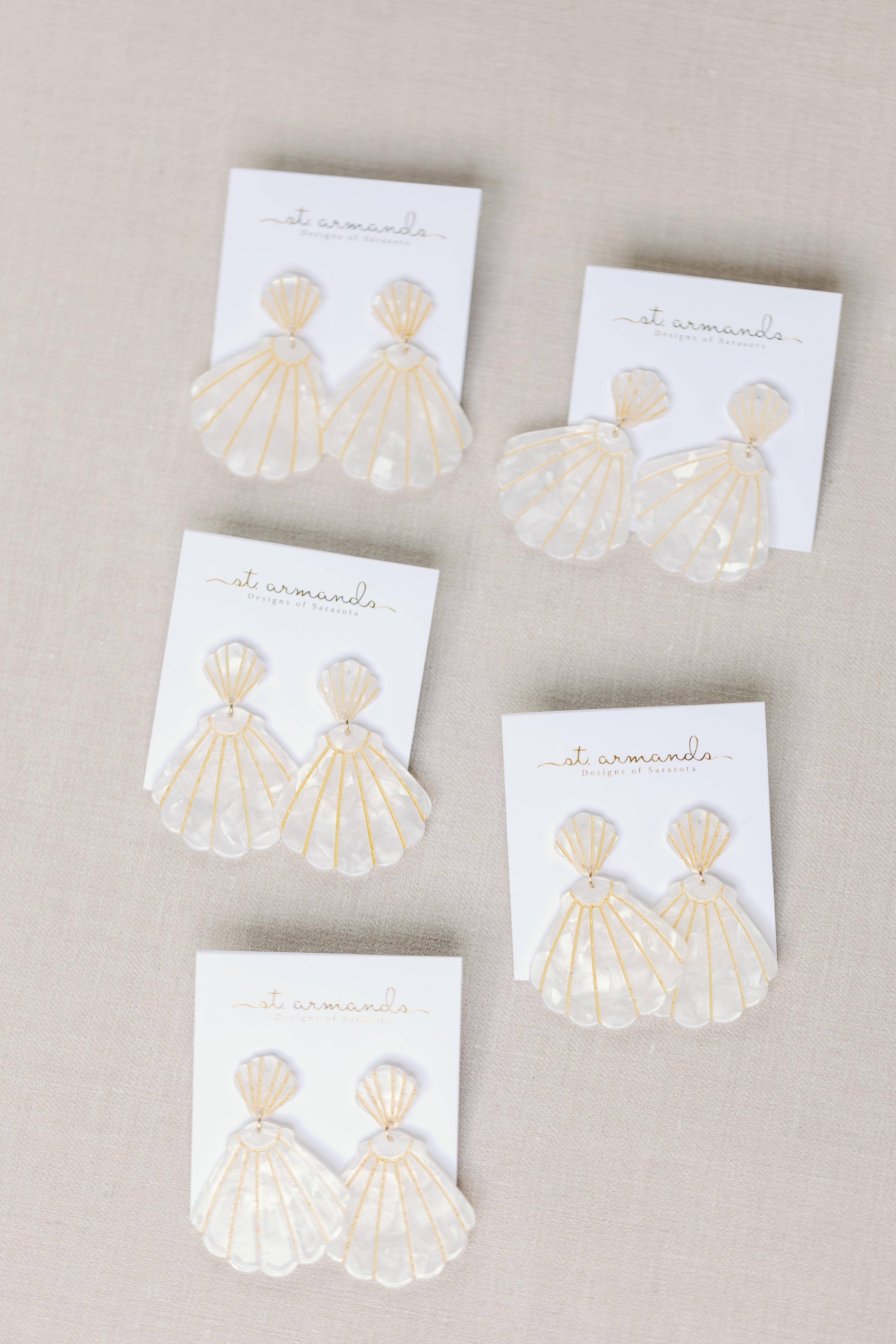 Tortoise Statement Shell Earrings in White