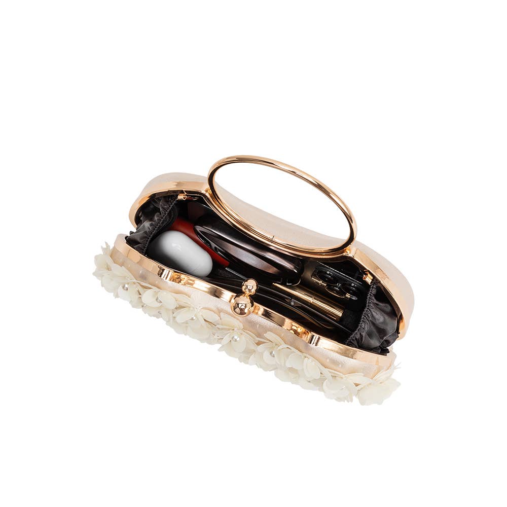 Harriet Ivory Floral Top Handle Bag