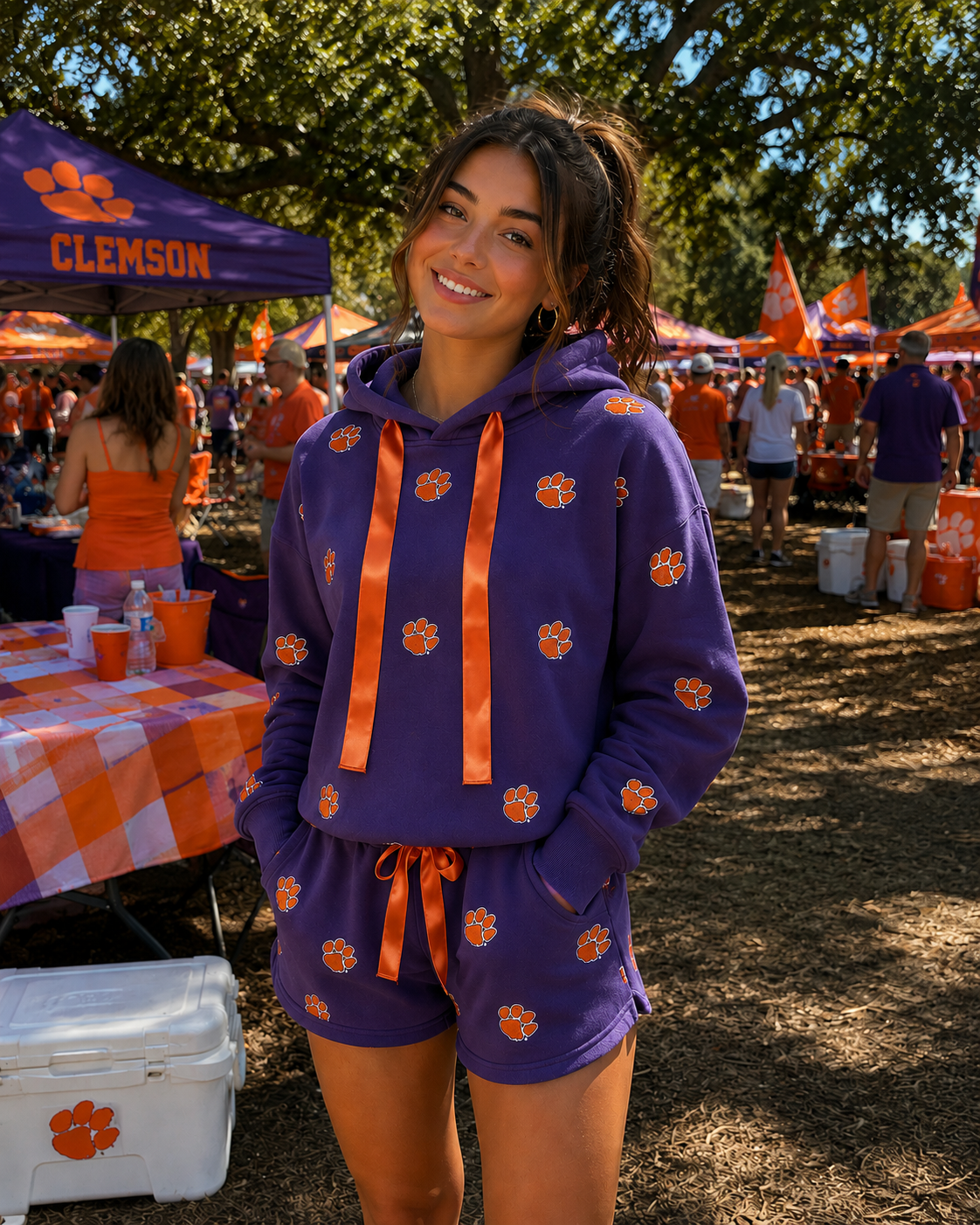 Clemson Embroidered Fleece Hoodie