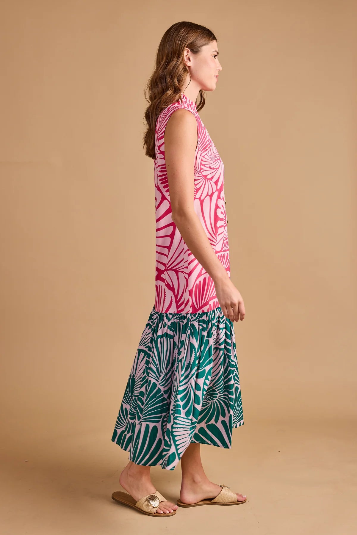 Hillary Dress in Flamingo Shell