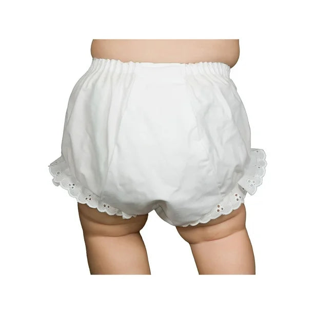 Baby Bloomer with White Lace Trim